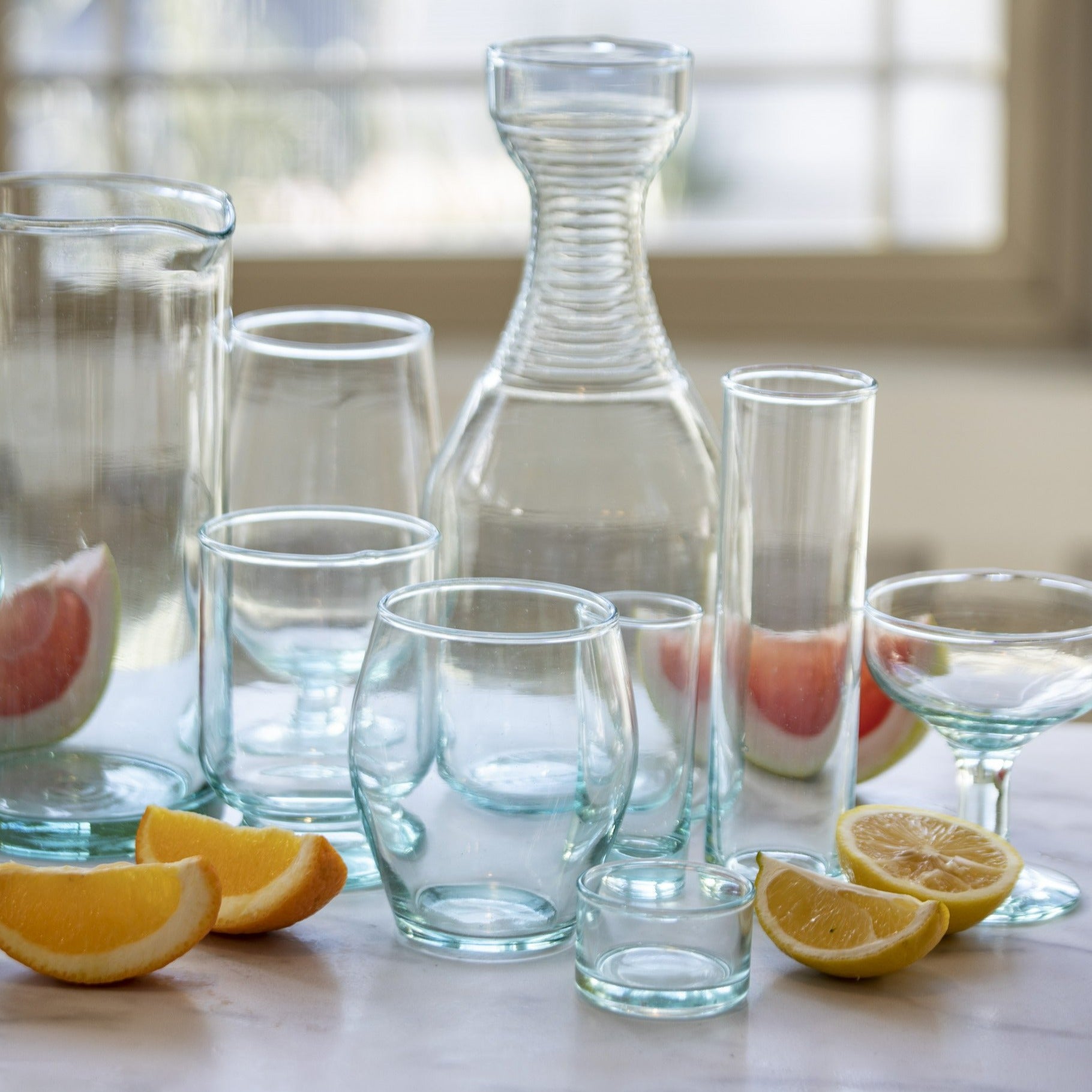 Premium Recycled Coupe Glass, Set of 4