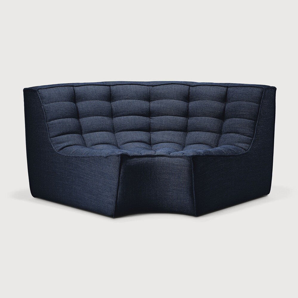 N701 Round Corner Eco Fabric Sofa, Graphite