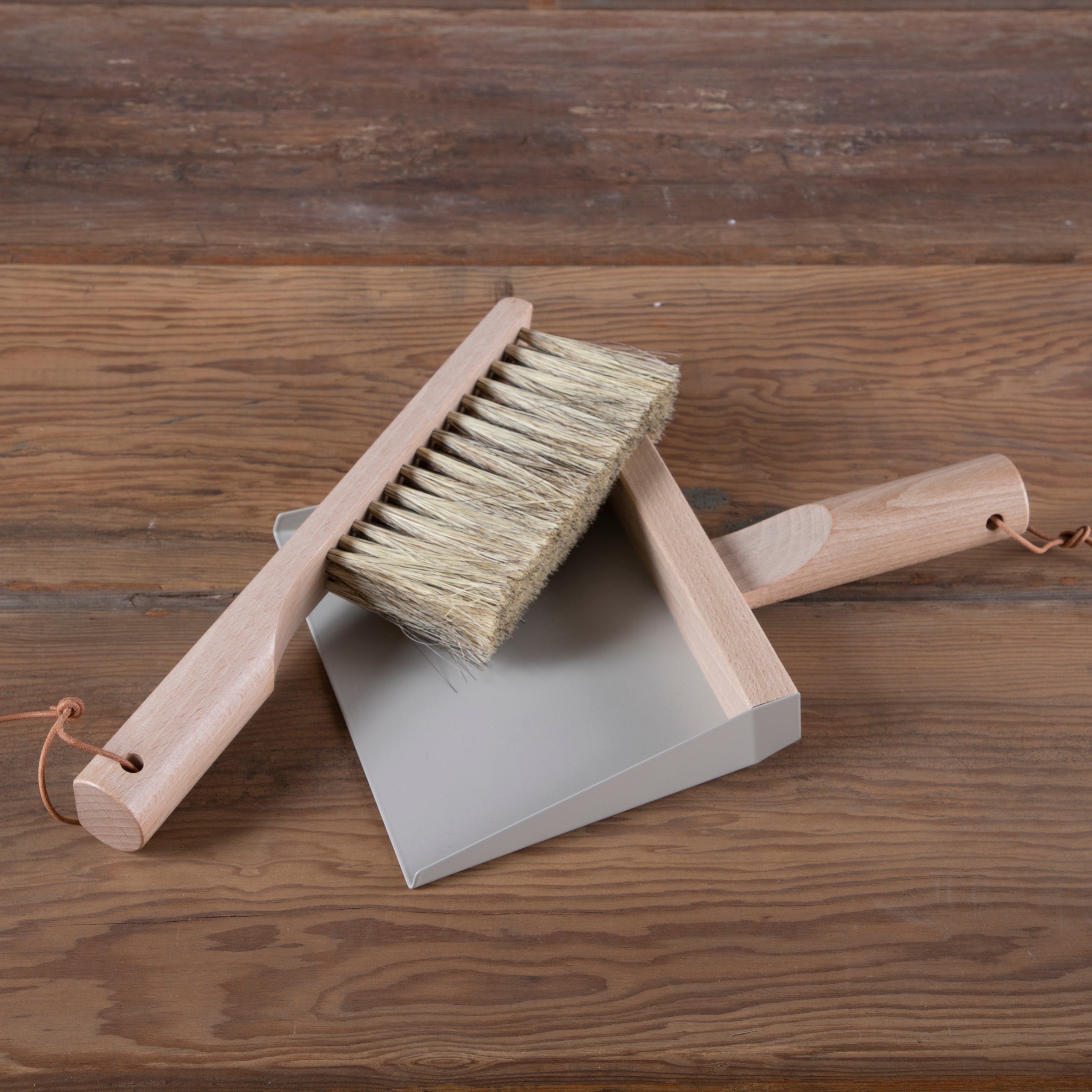 Nesting Beech Table Brush + Pan Set - The Foundry Home Goods