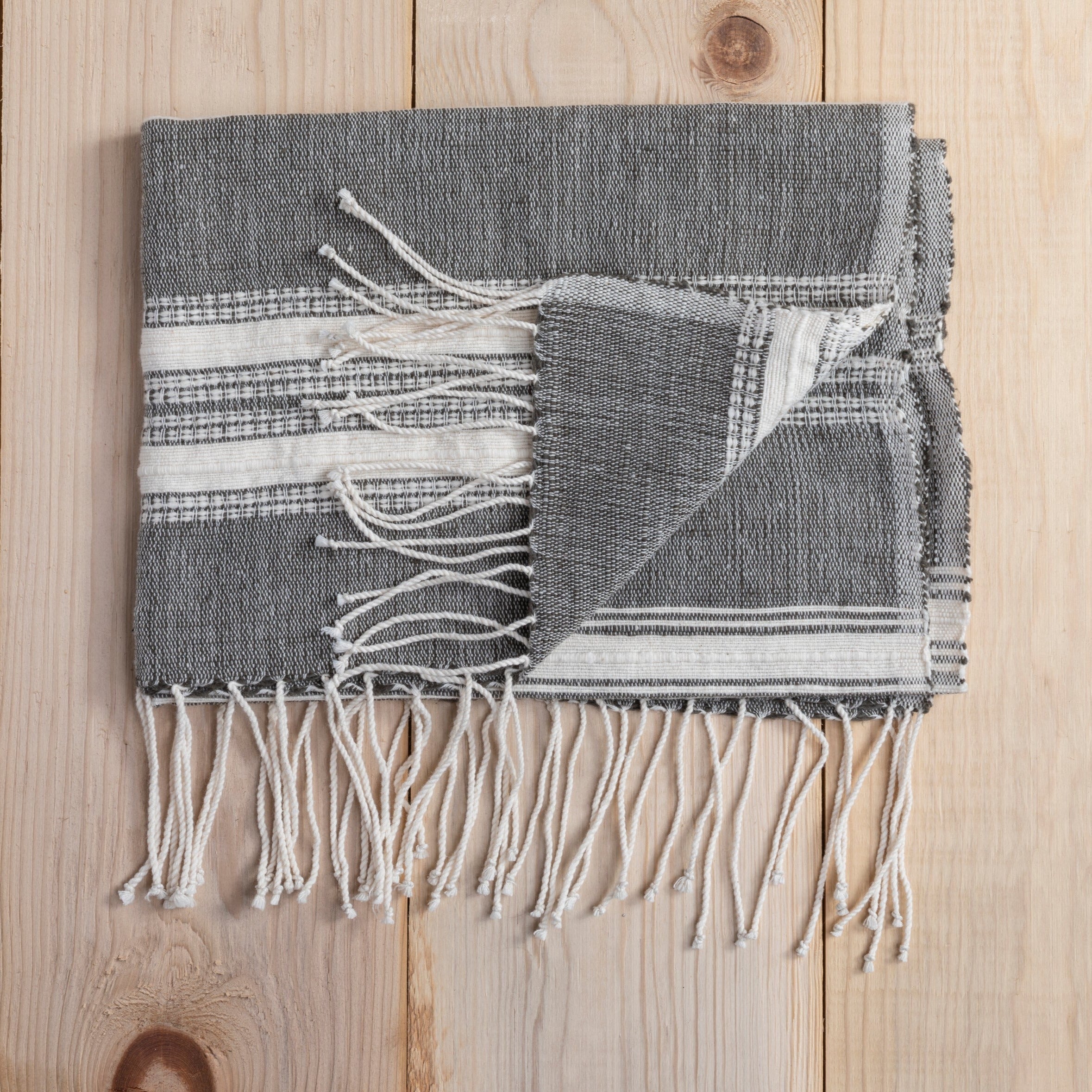 Hand Towel For Bathroom | Hand-Loomed | Grey Plaid