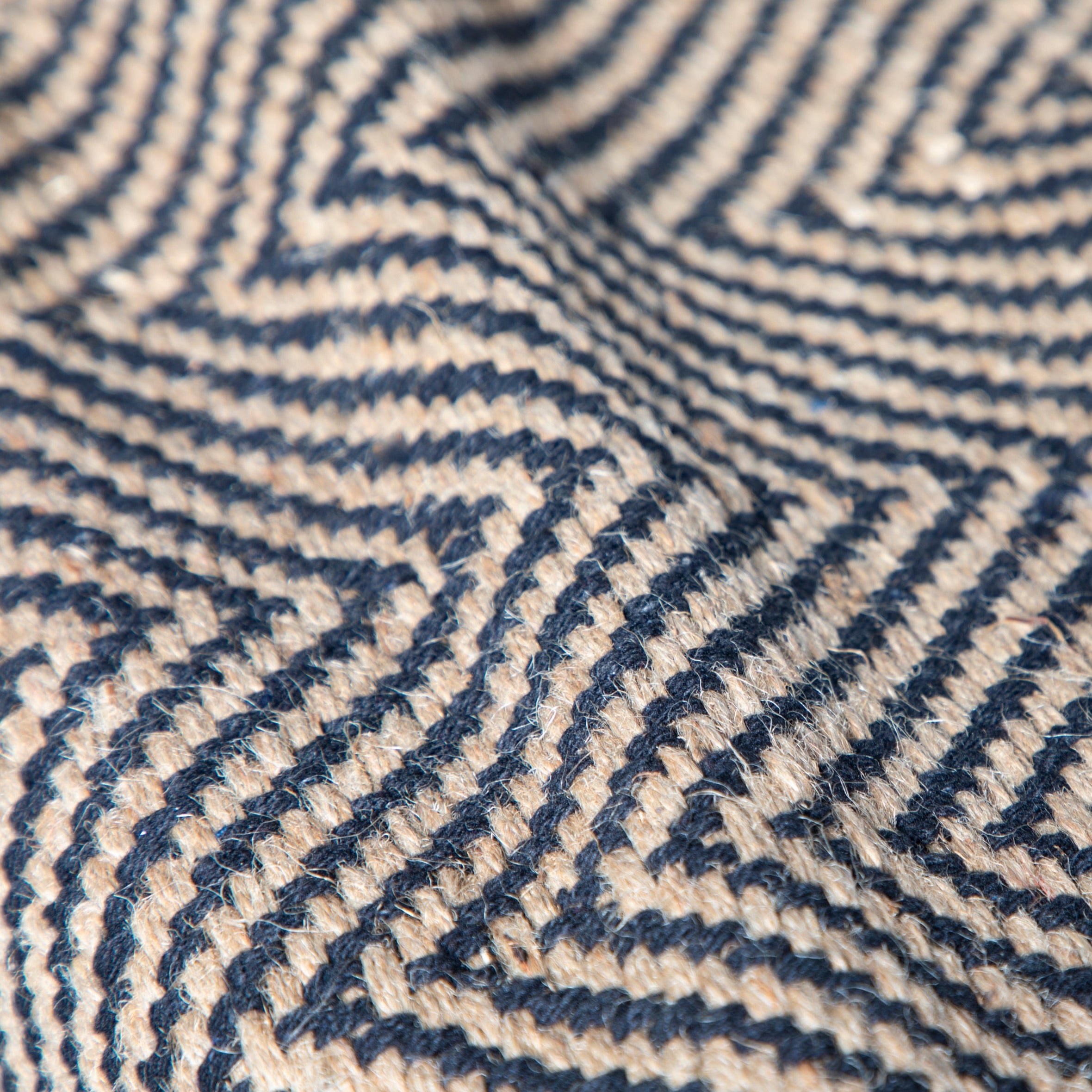 Jute Cotton Table Runner with Chevron Pattern