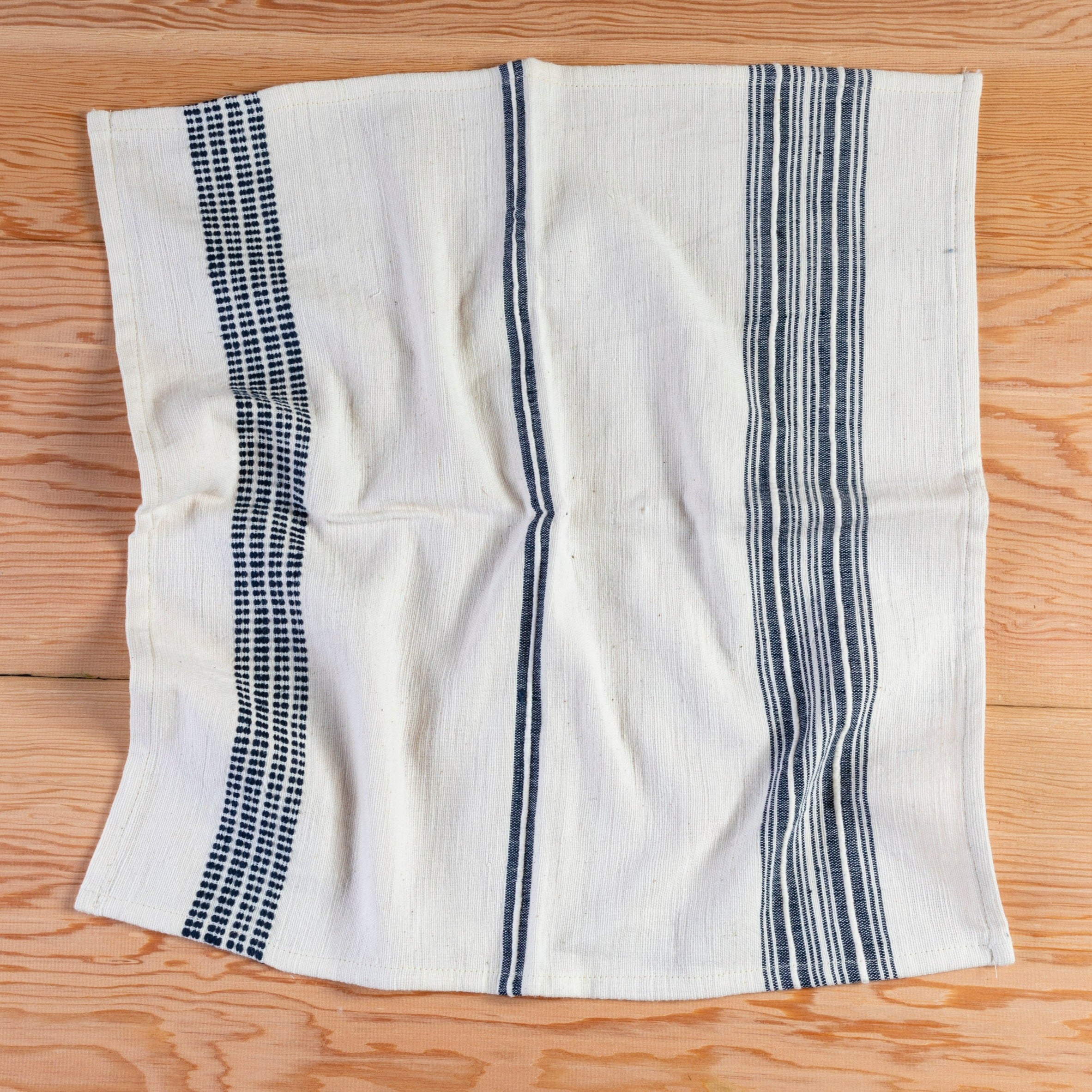 Aden Napkins, Natural with Navy, Set of 4