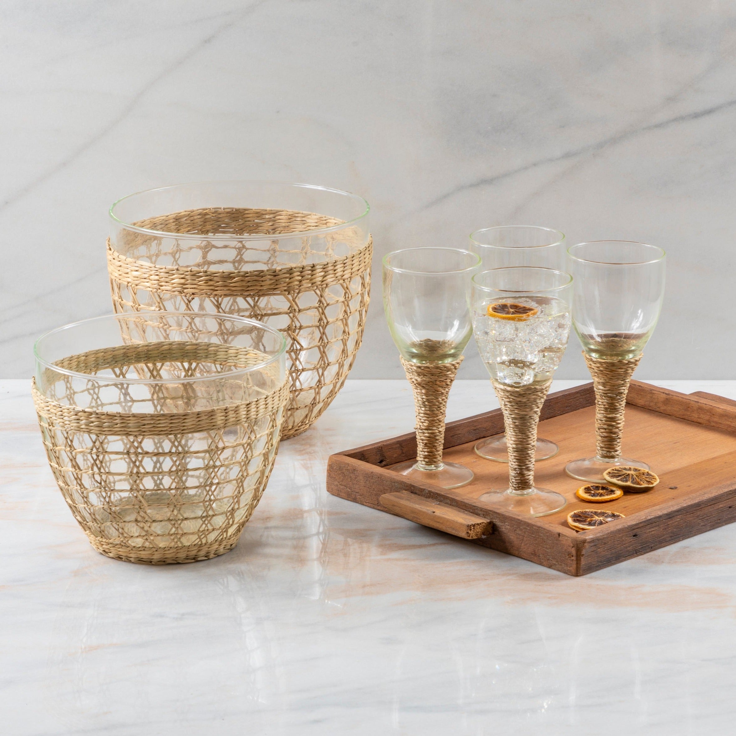 Seagrass Cage Salad Bowl, Medium