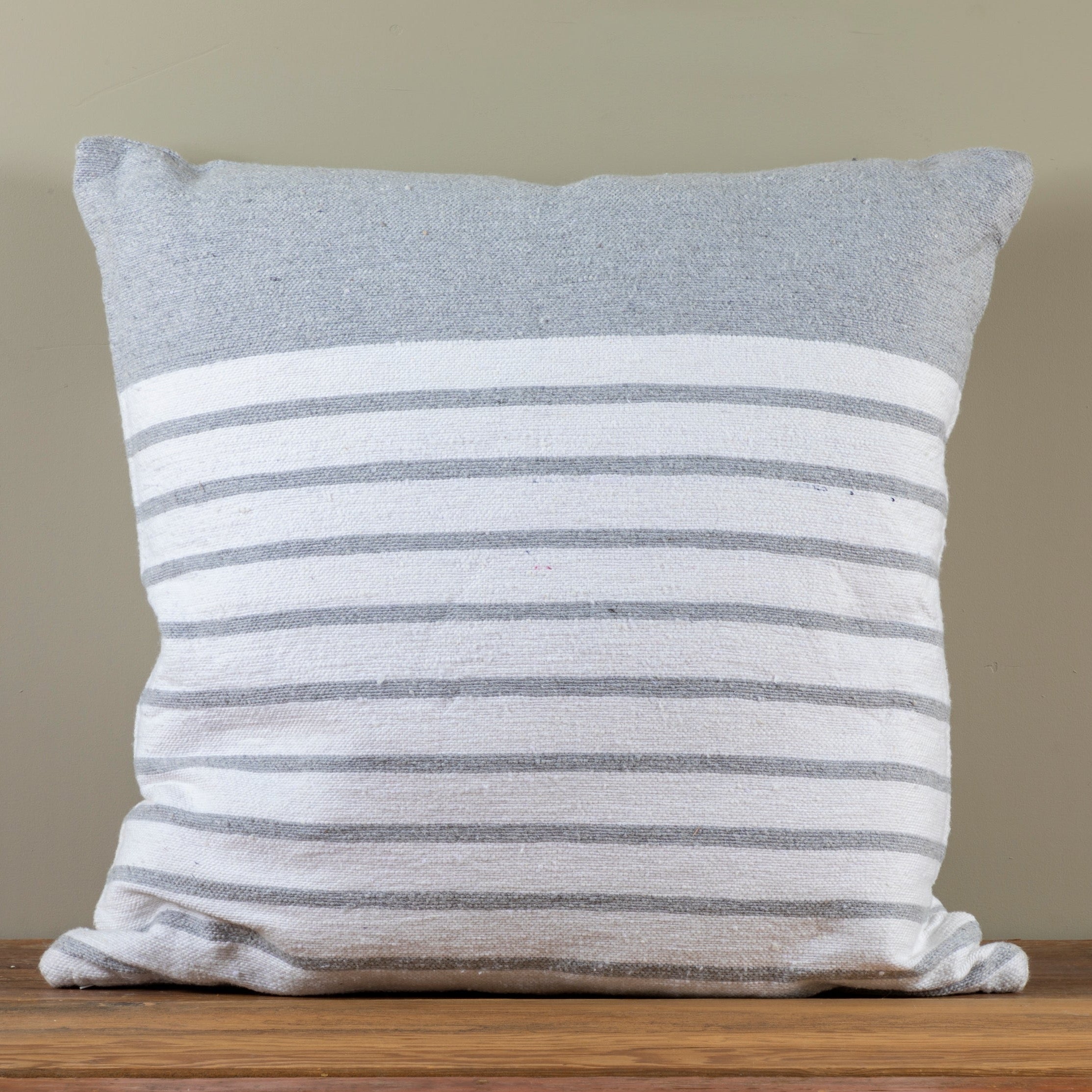 Cotton & Linen Square Pillow, Sailor Stripe