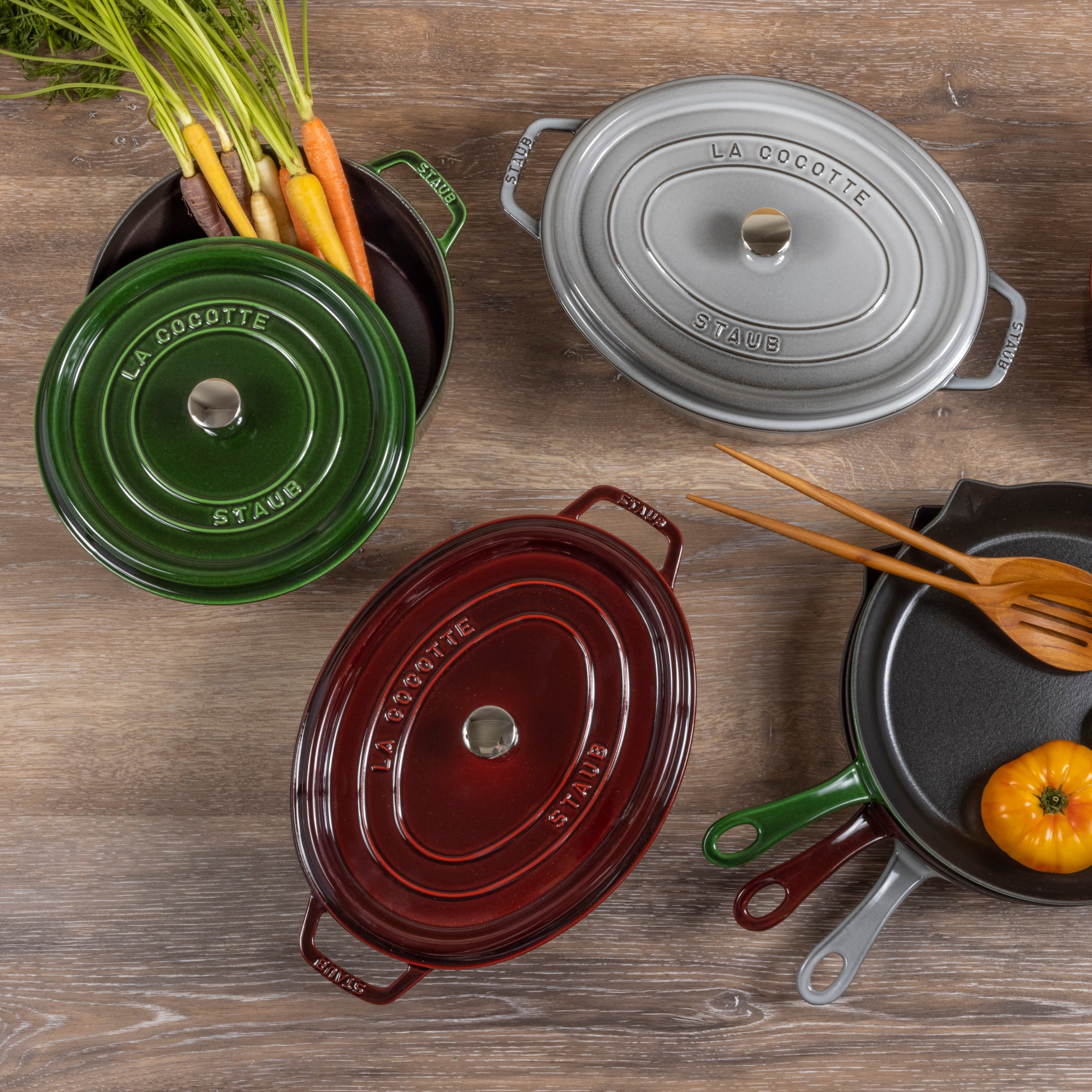 Staub Round Cocotte, 5.5qt, Basil