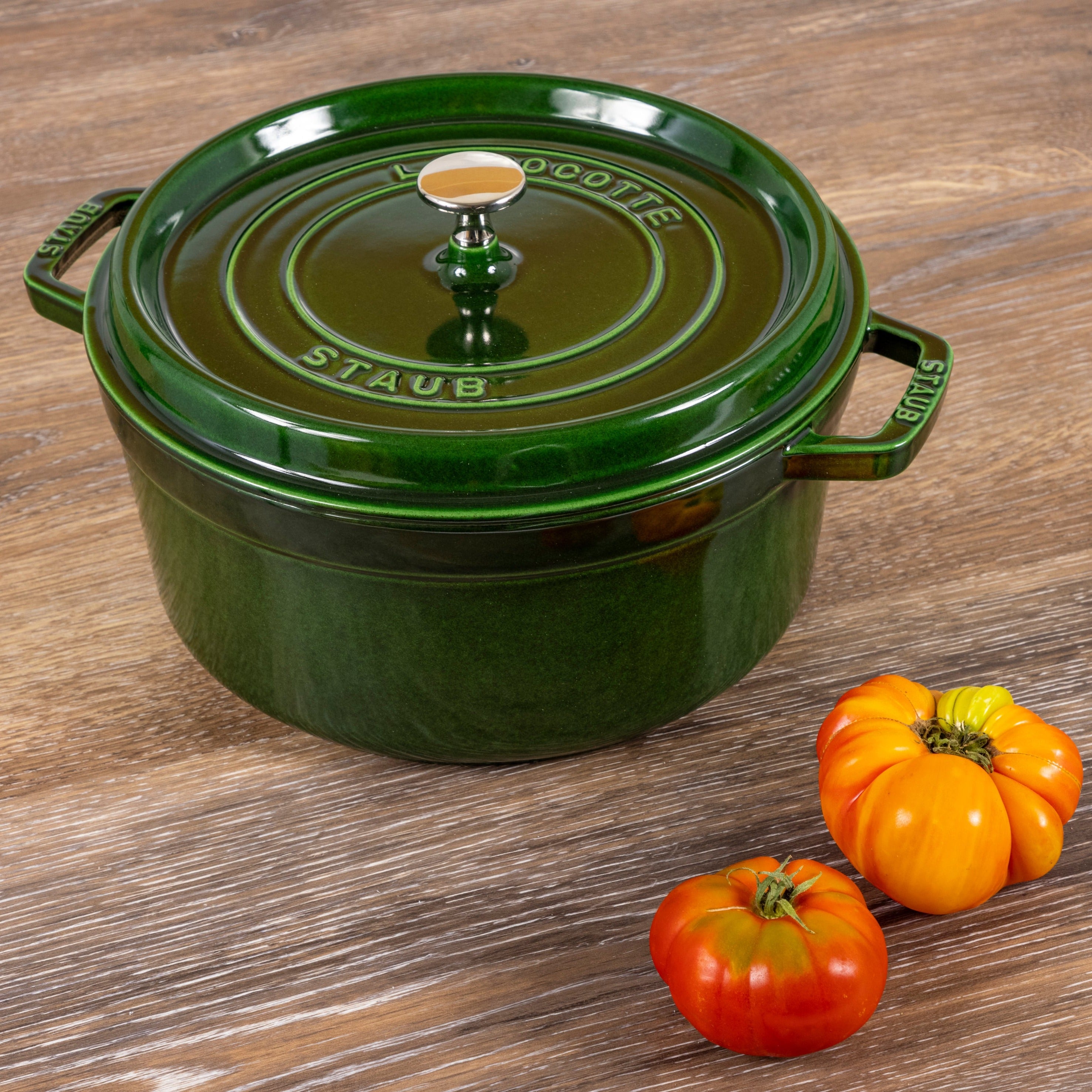 Staub Round Cocotte, 5.5qt, Basil