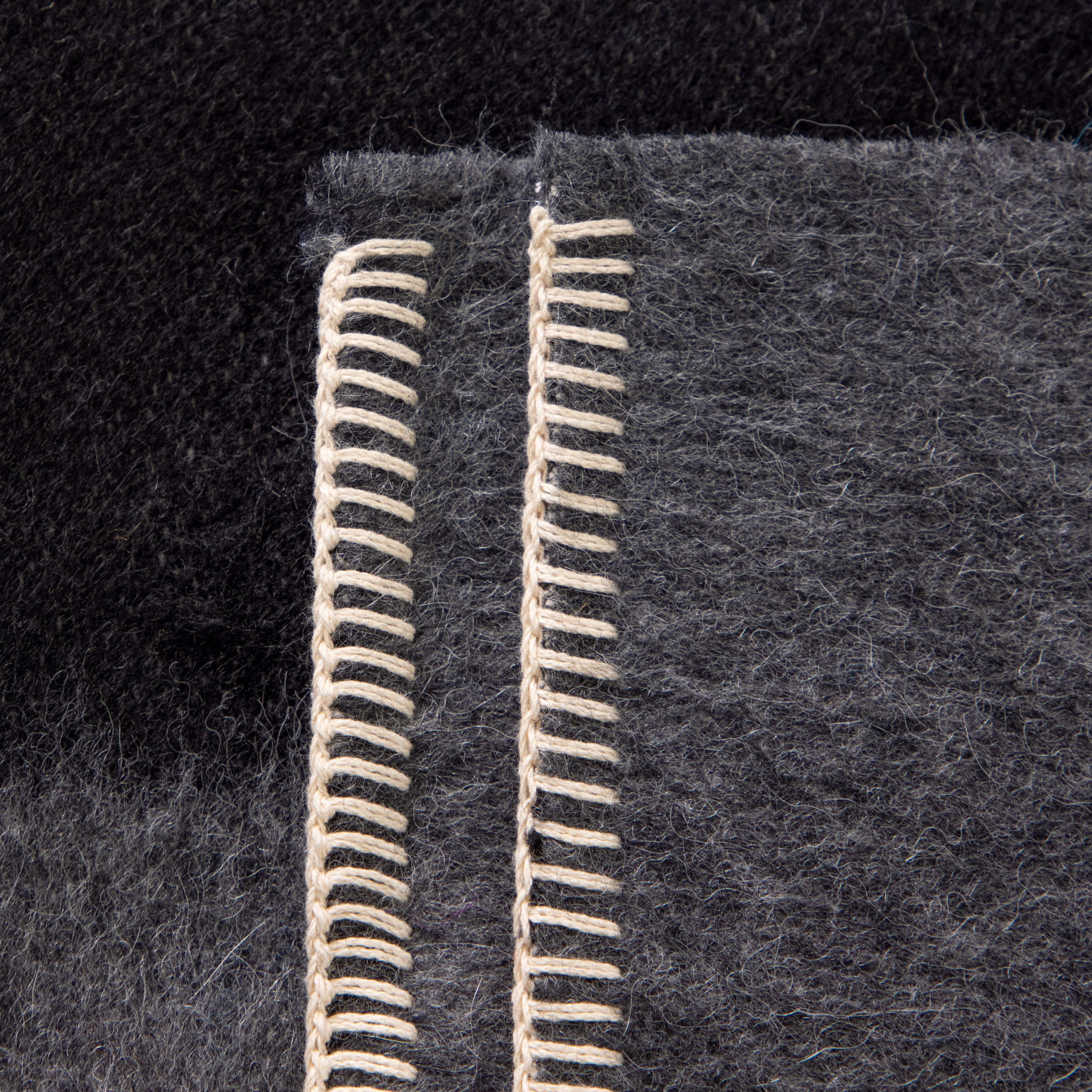 Siempre Blanket, Charcoal with Black Stripe