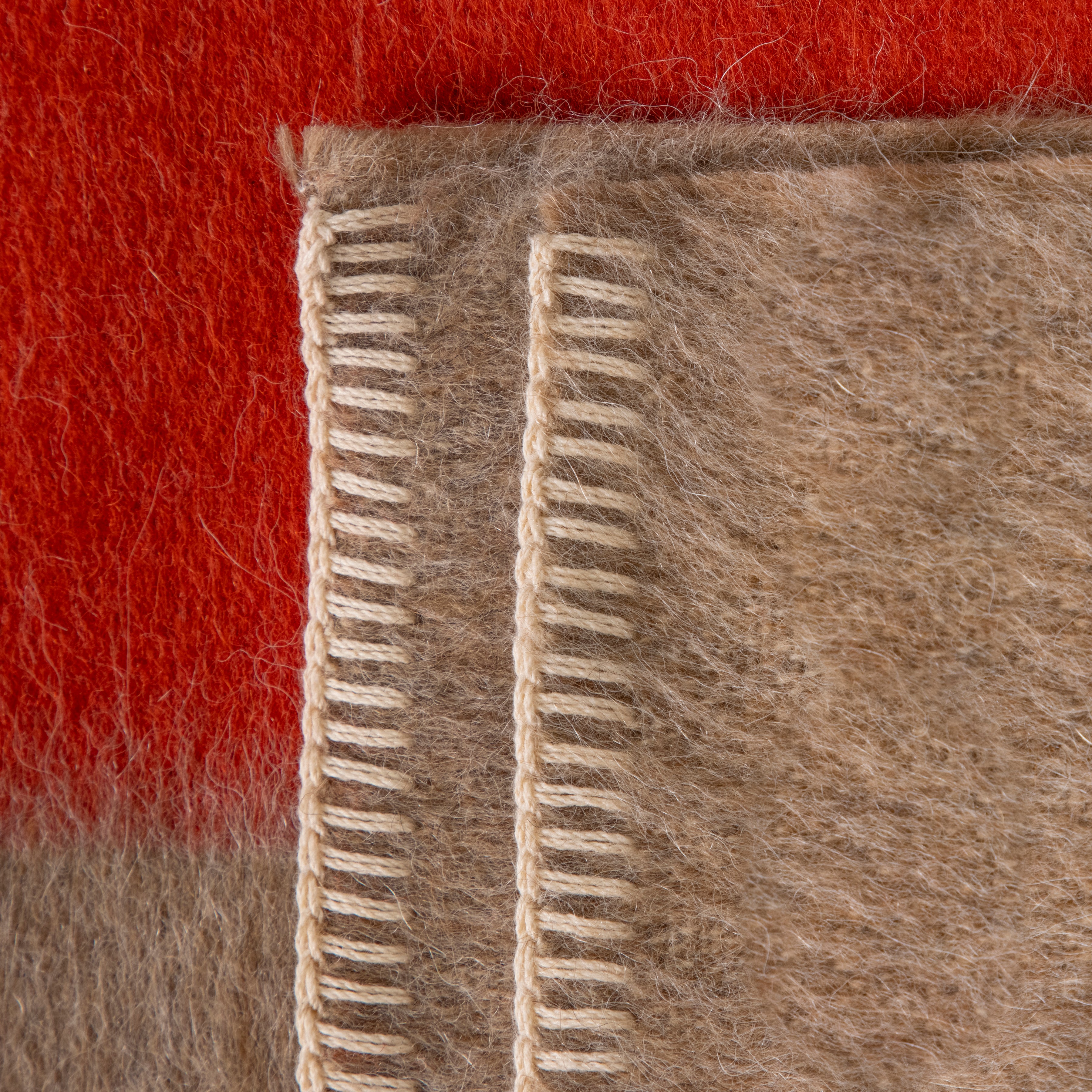 Siempre Blanket, Sand with Red Stripe