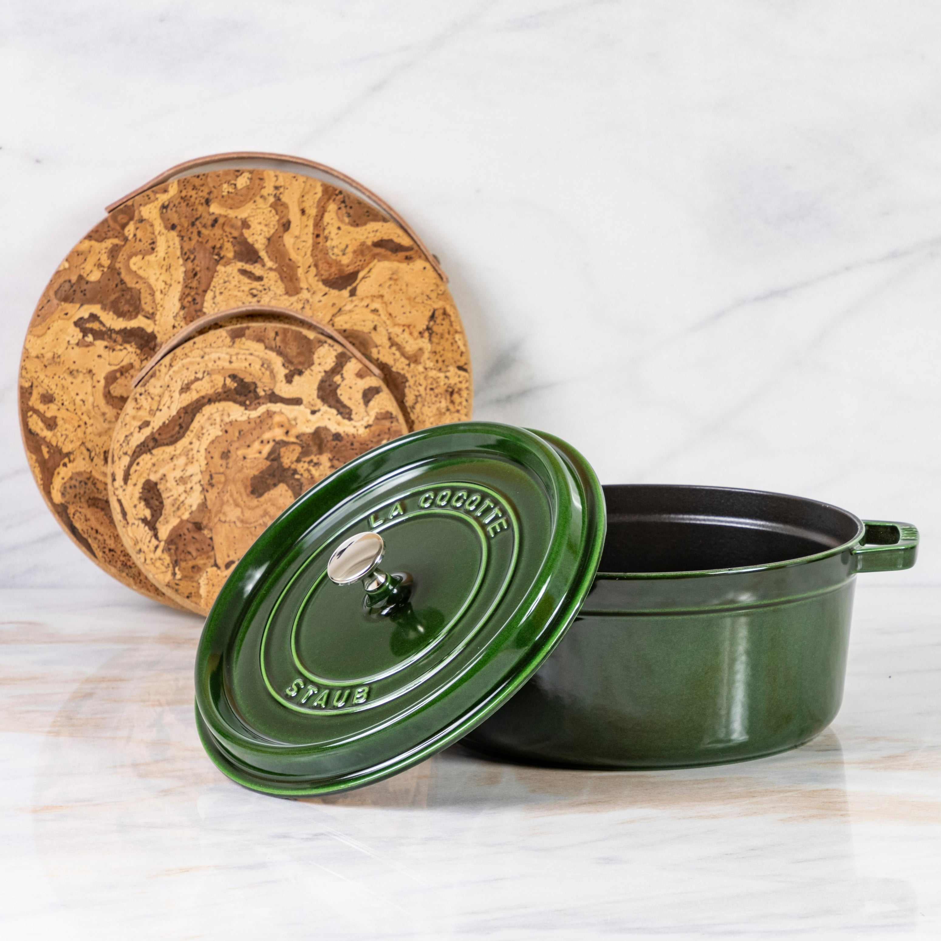 Staub Round Cocotte, 5.5qt, Basil