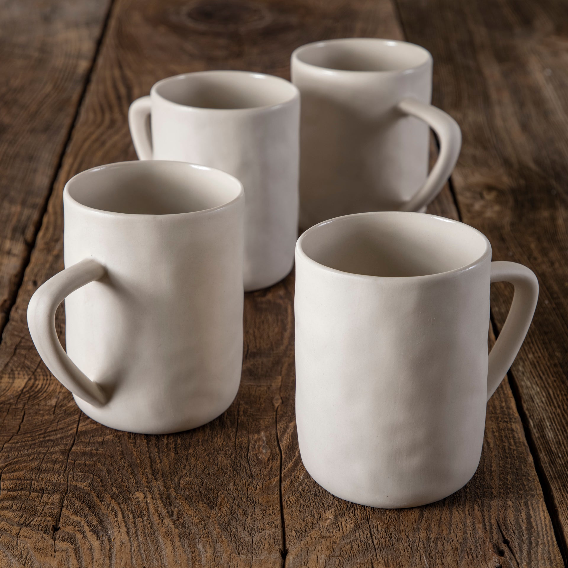 Tam Stoneware Mug, Pearl, Set of 4
