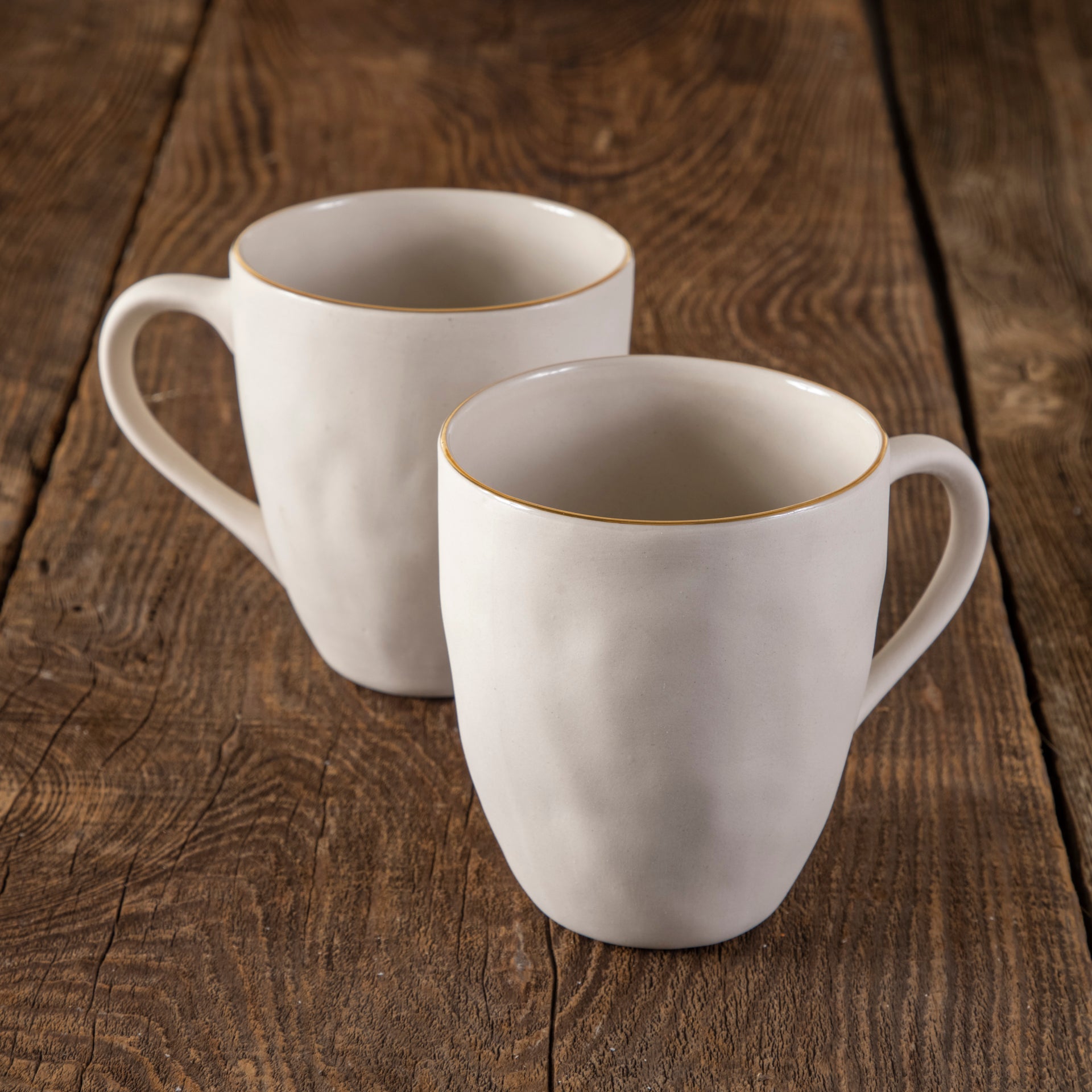 24k Gold Tam Stoneware Mug, Pearl, Set of 2