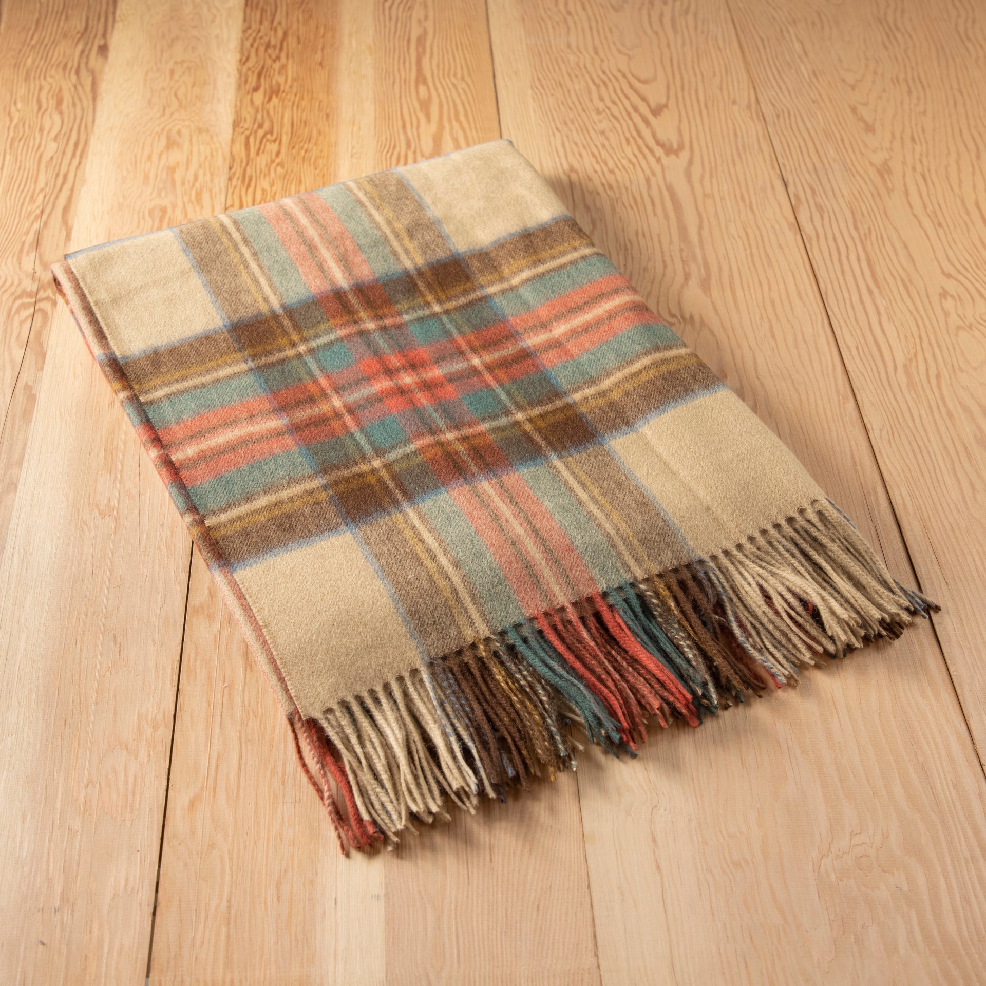 Lambswool Blanket in Stewart Dress Antique Tartan