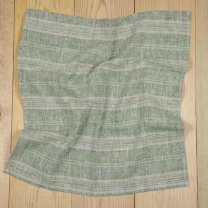 Multistripe Napkin, Forest Green and Natural, Set of 4