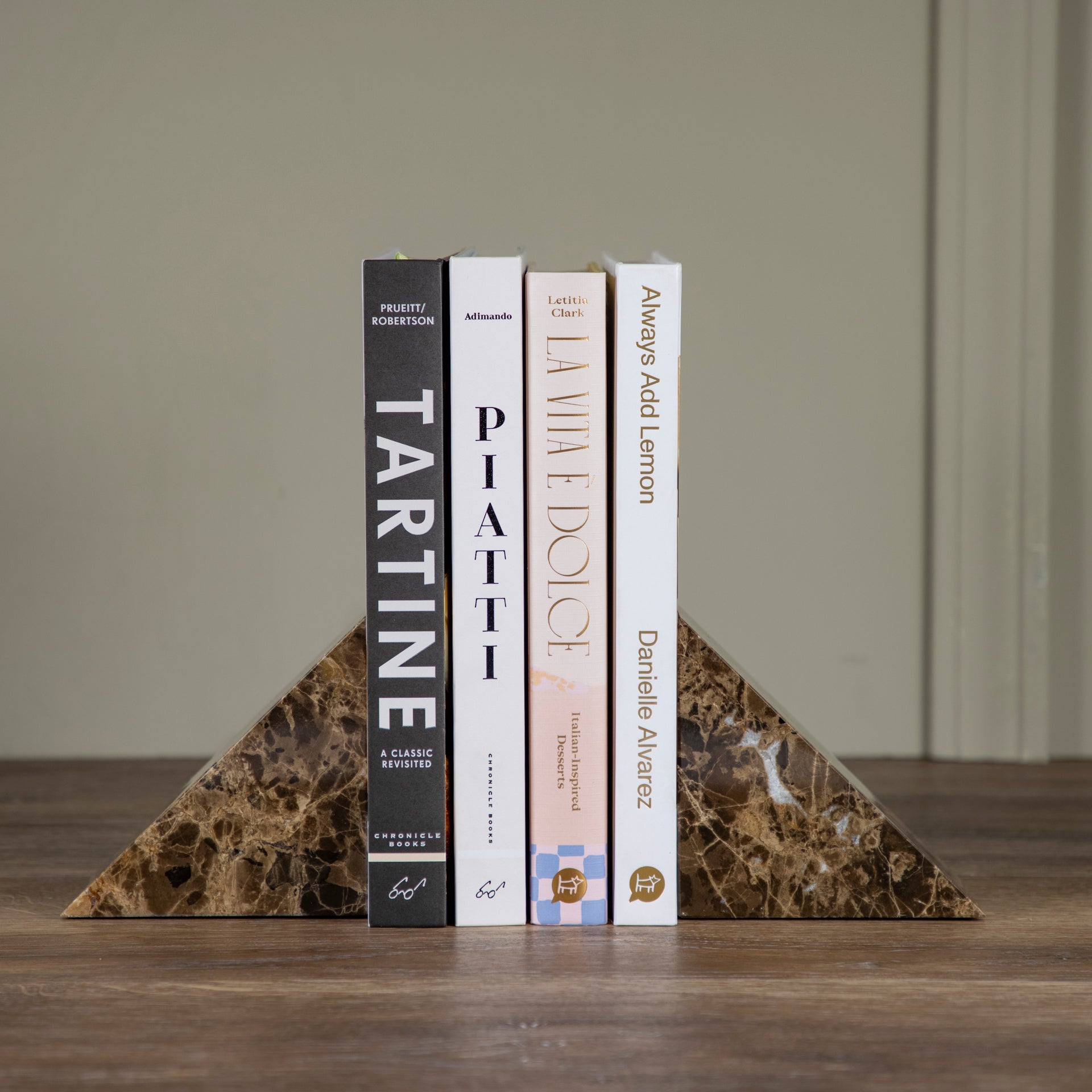 Pesa Marble Bookends, Set of 2, Brown