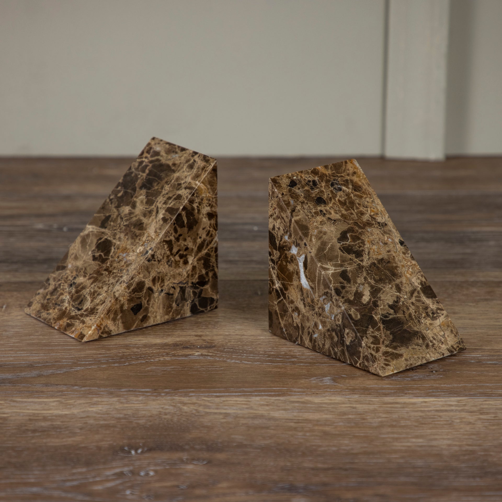 Pesa Marble Bookends, Set of 2, Brown