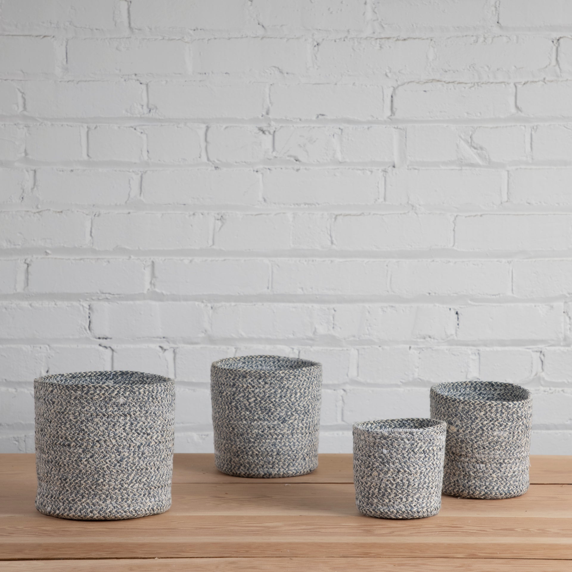 Melia Cachepot Slate, Set of 4