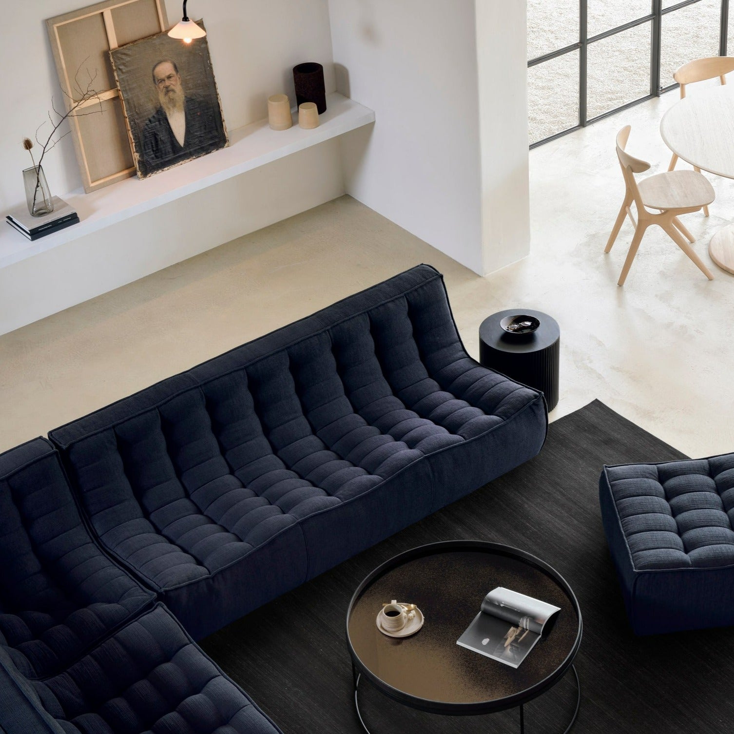 N701 3 Seater Eco Fabric Sofa, Graphite