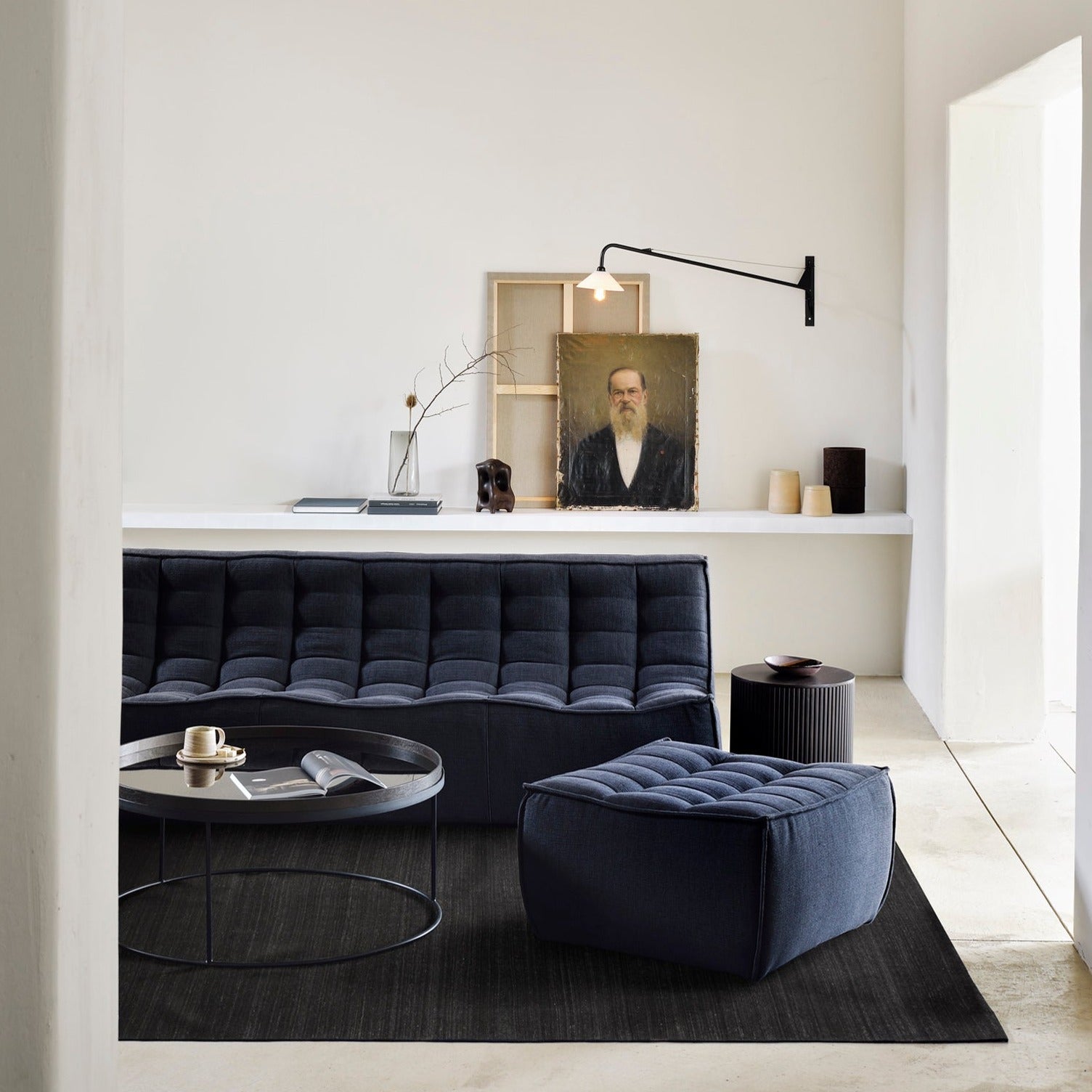 N701 Eco Fabric Footstool, Graphite