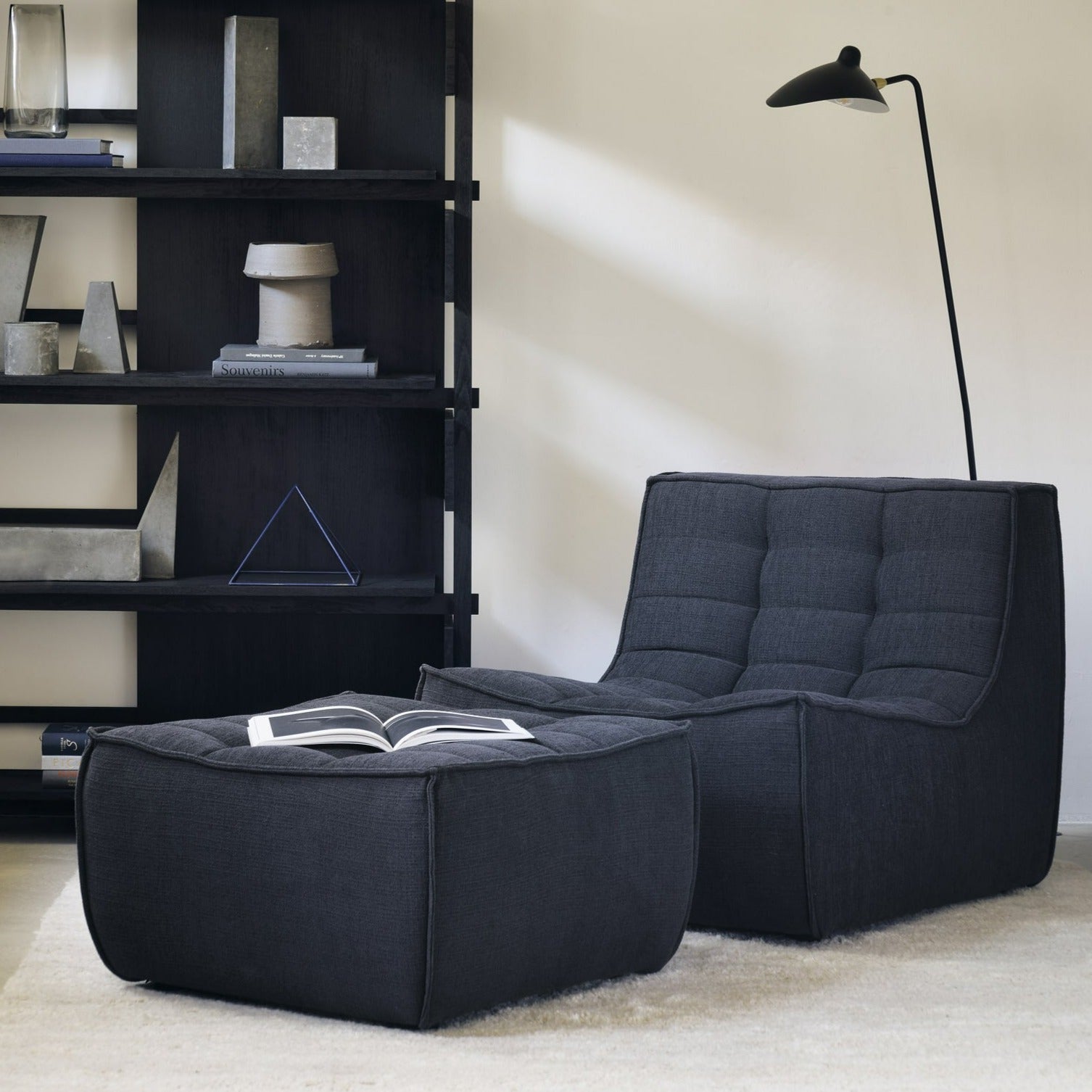 N701 Eco Fabric Footstool, Graphite