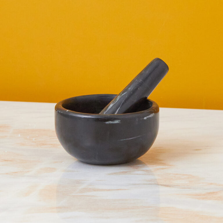 Marble Mortar + Pestle, Carved in India, Ethically Sourced