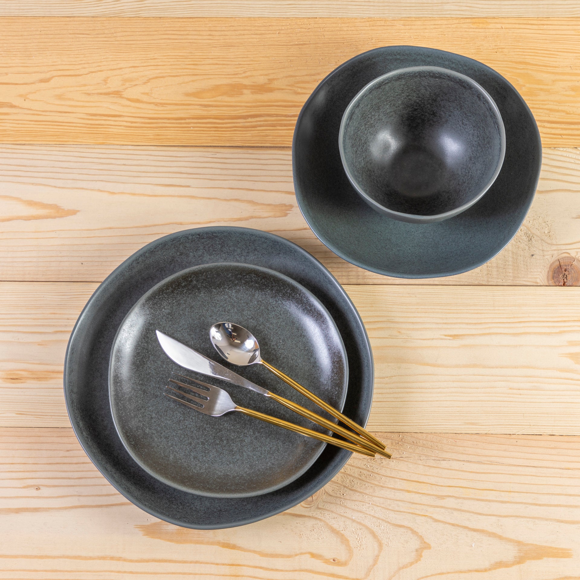 Livia Side Plate, Black, Set of 6