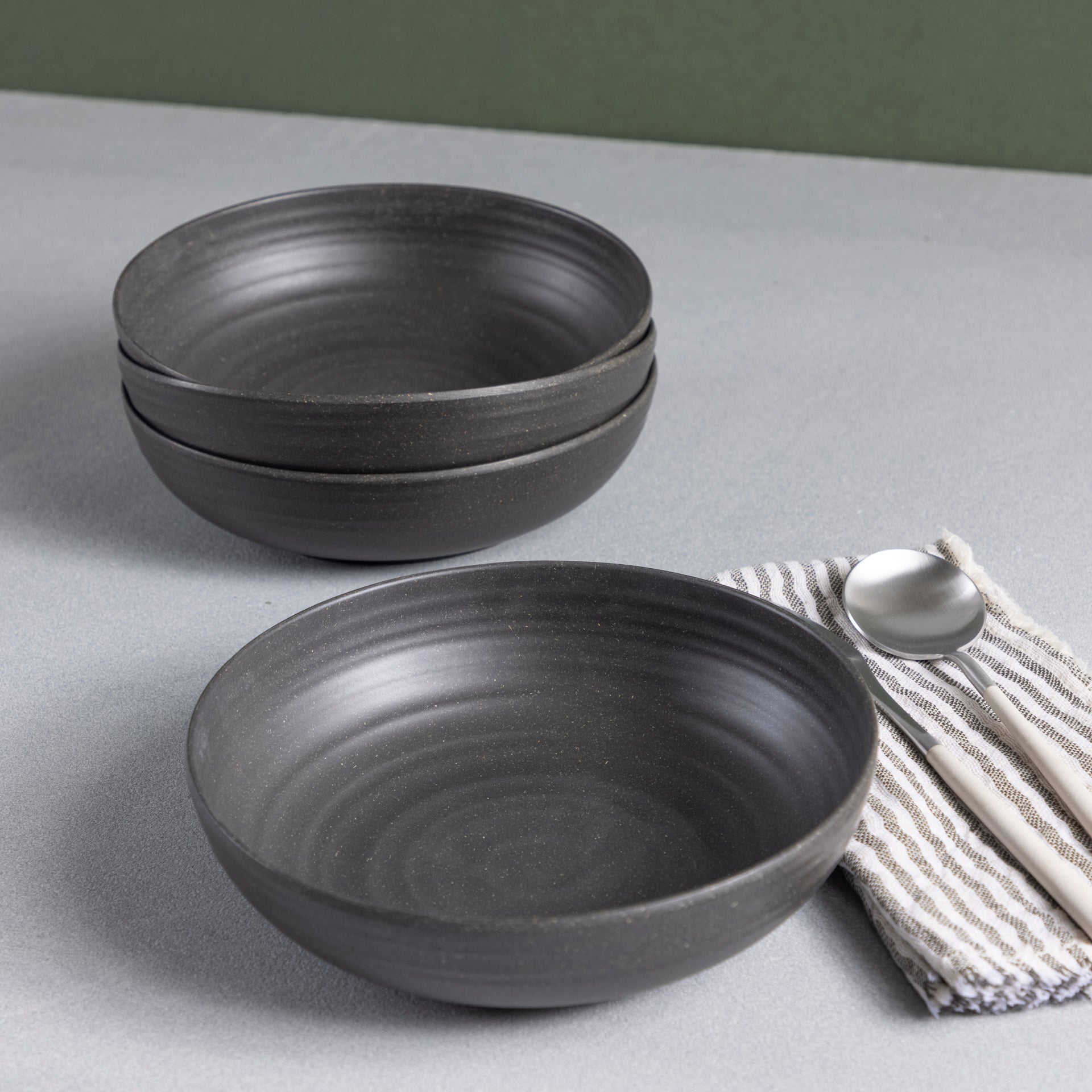 Sancha Organic Pasta / Salad Bowl, Slate, Set of 4