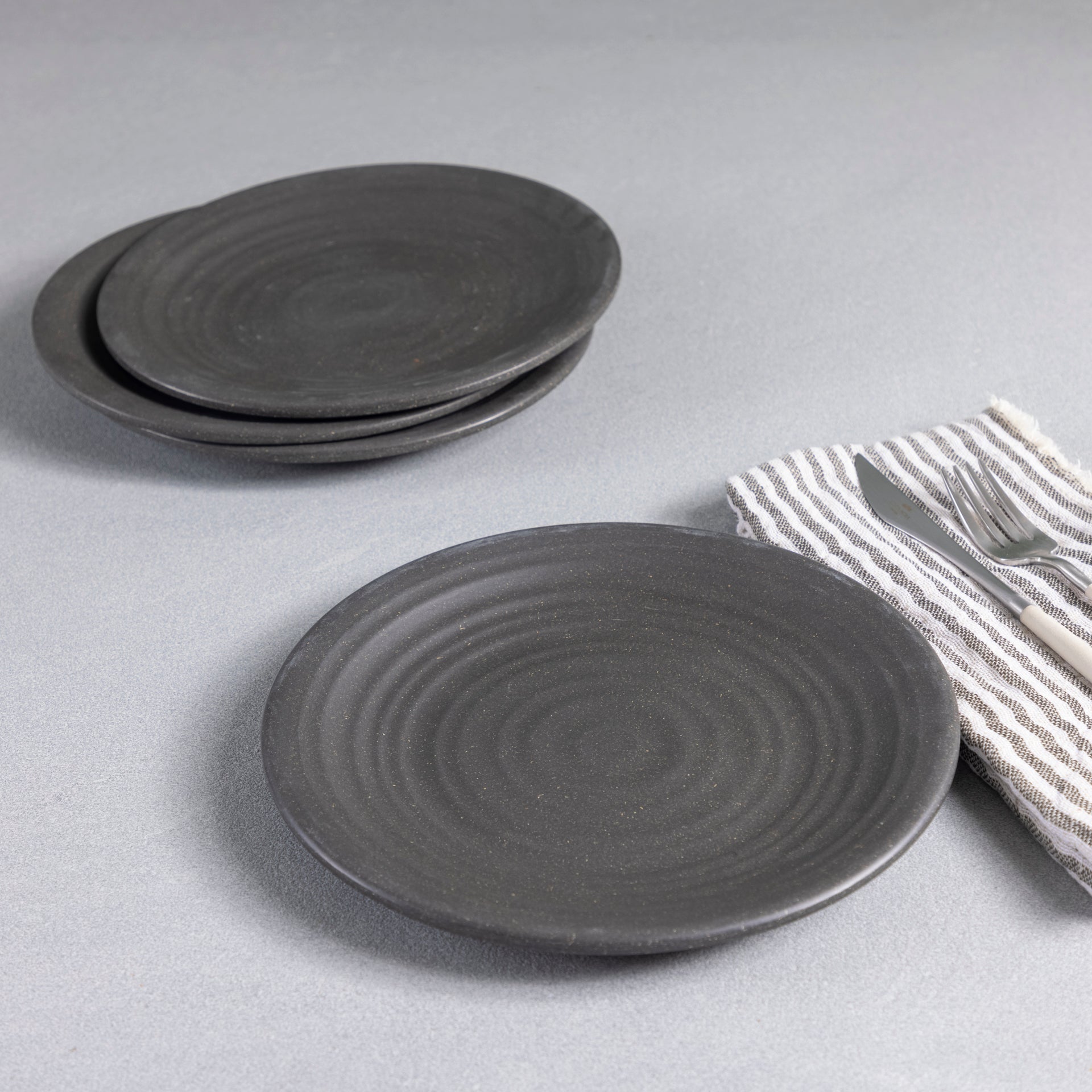 Sancha Organic Salad Plate, Slate, Set of 4