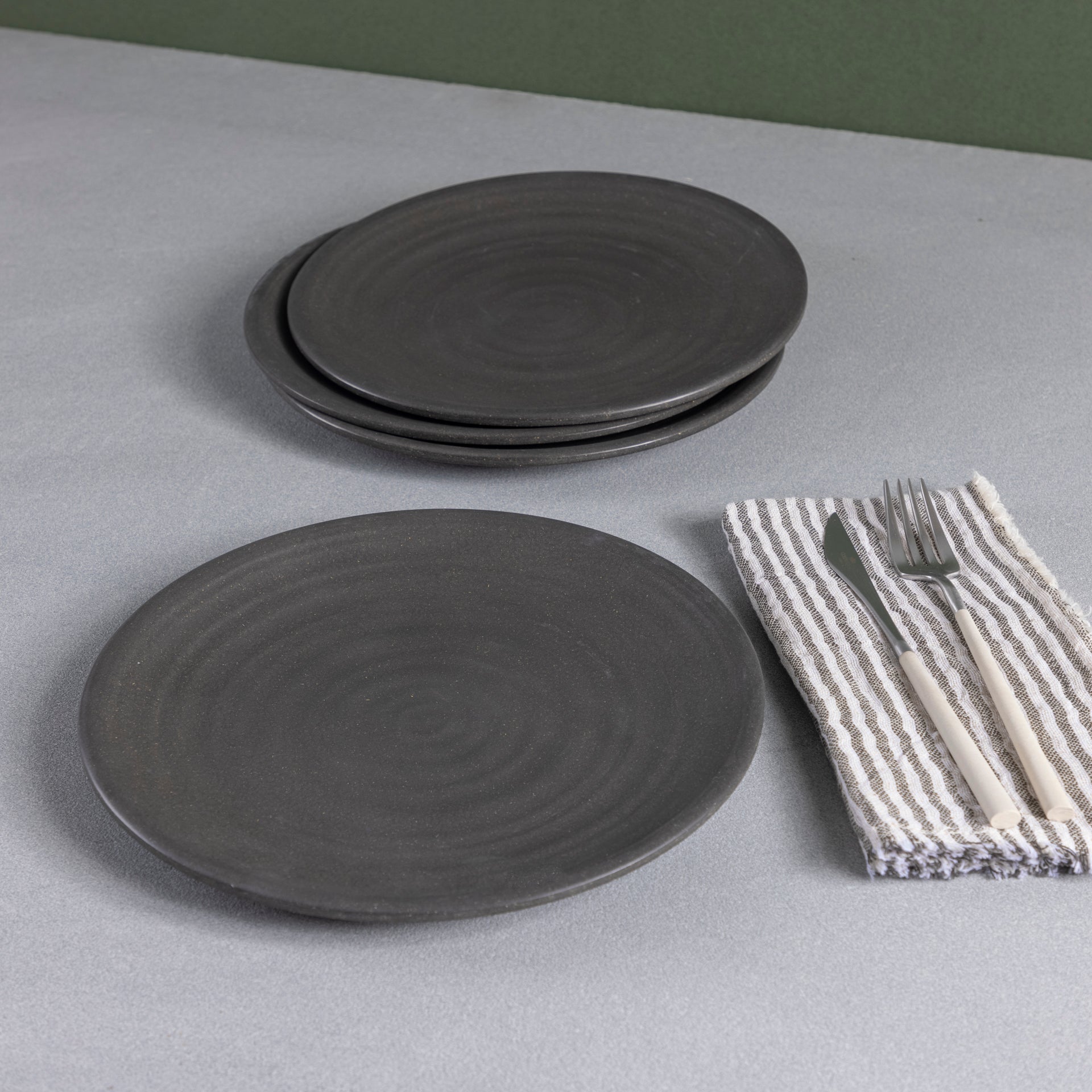 Sancha Organic Dinner Plate, Slate, Set of 4