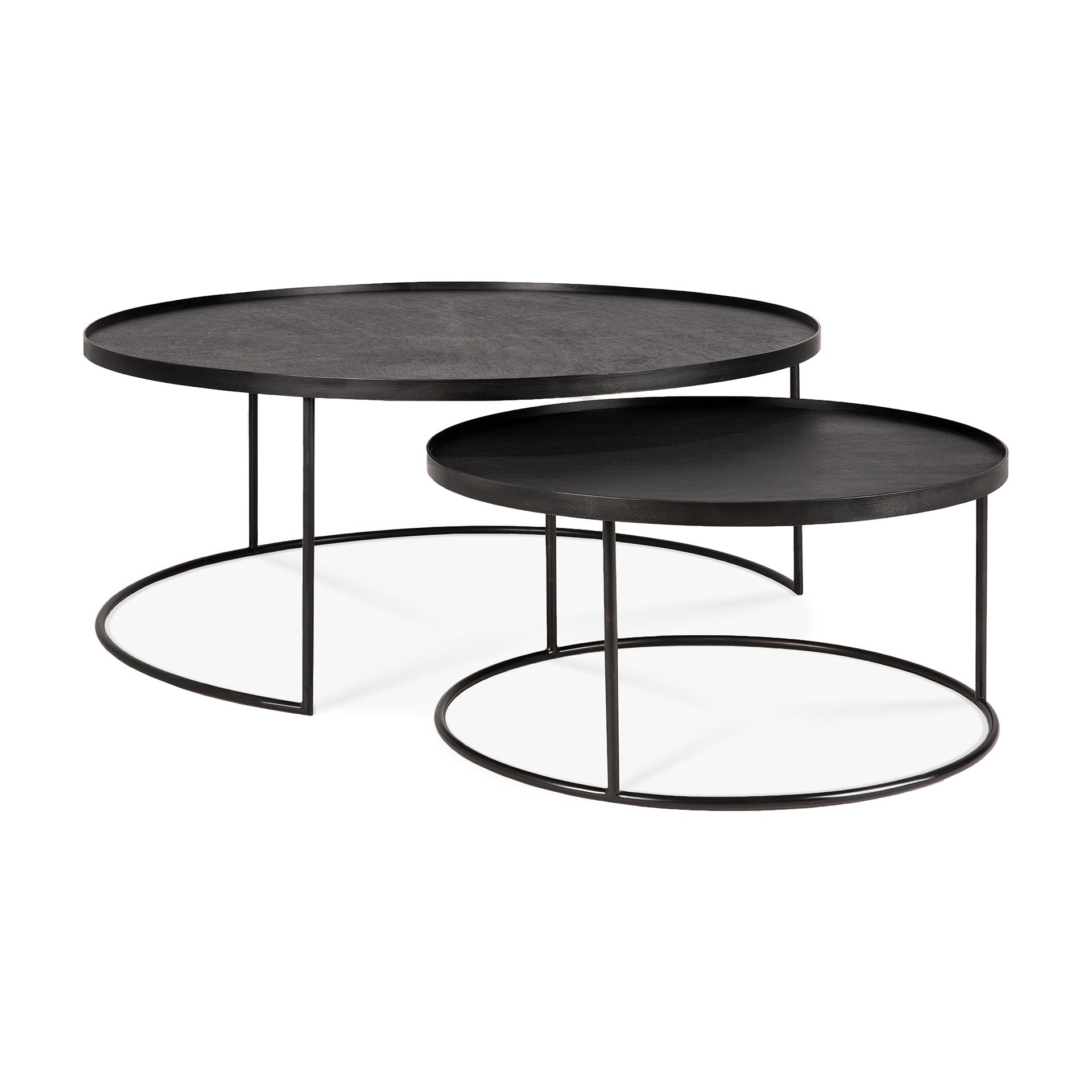 Round Tray Coffee Table Set, L & XL (Trays Not Included)