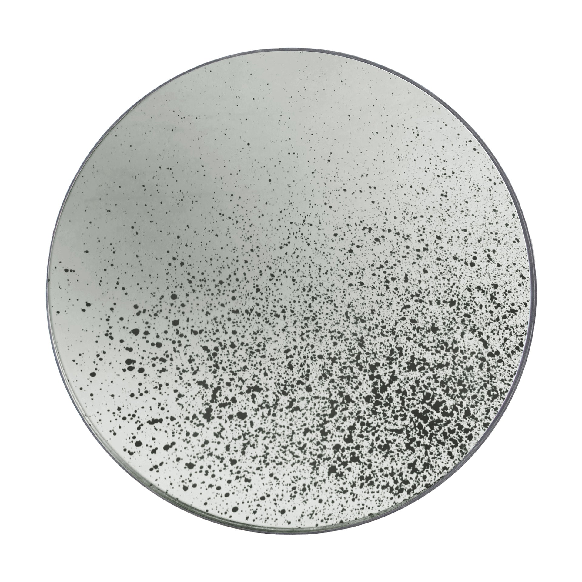 Aged Round Wall Mirror, 24.5", Clear