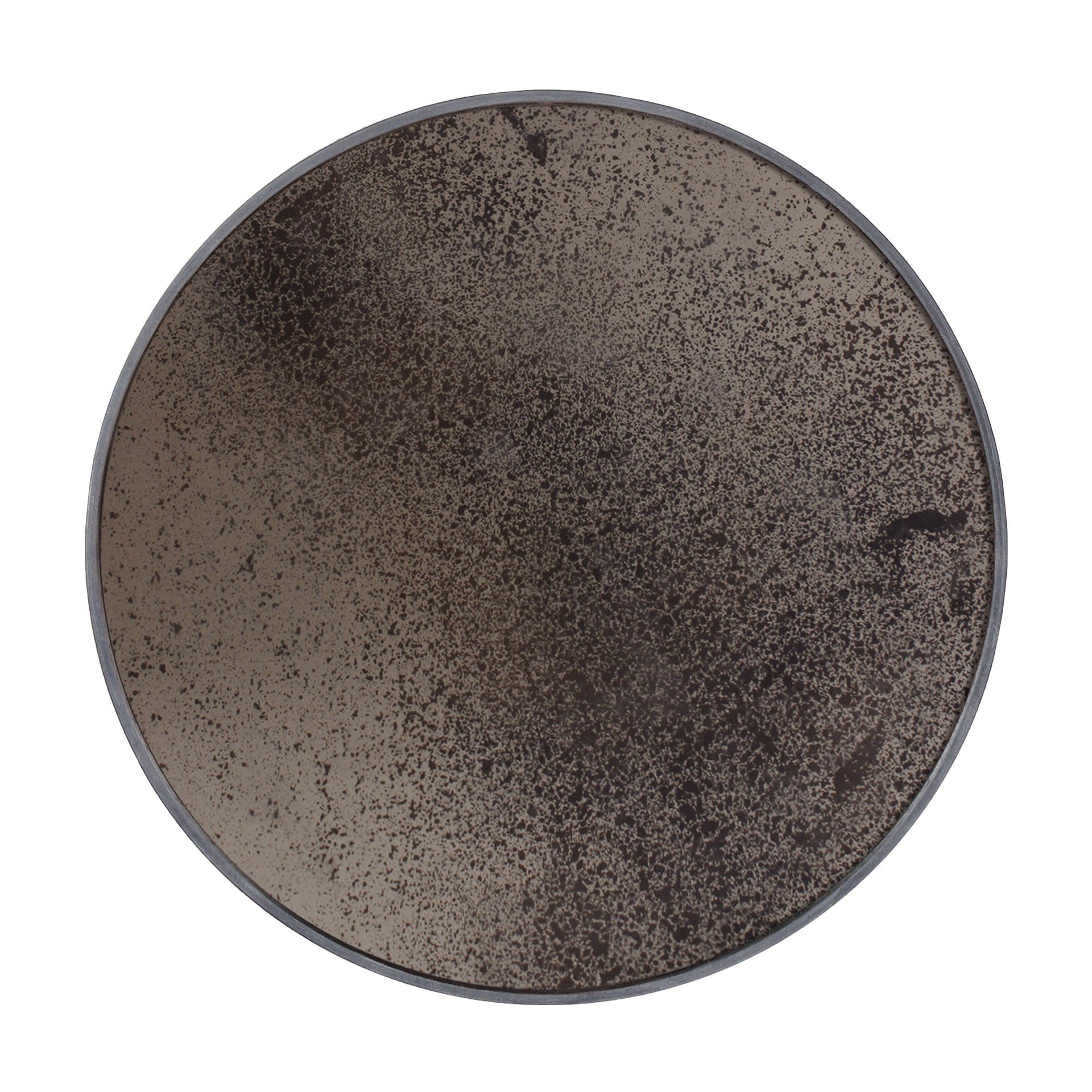 Aged Round Wall Mirror, 36.5", Bronze