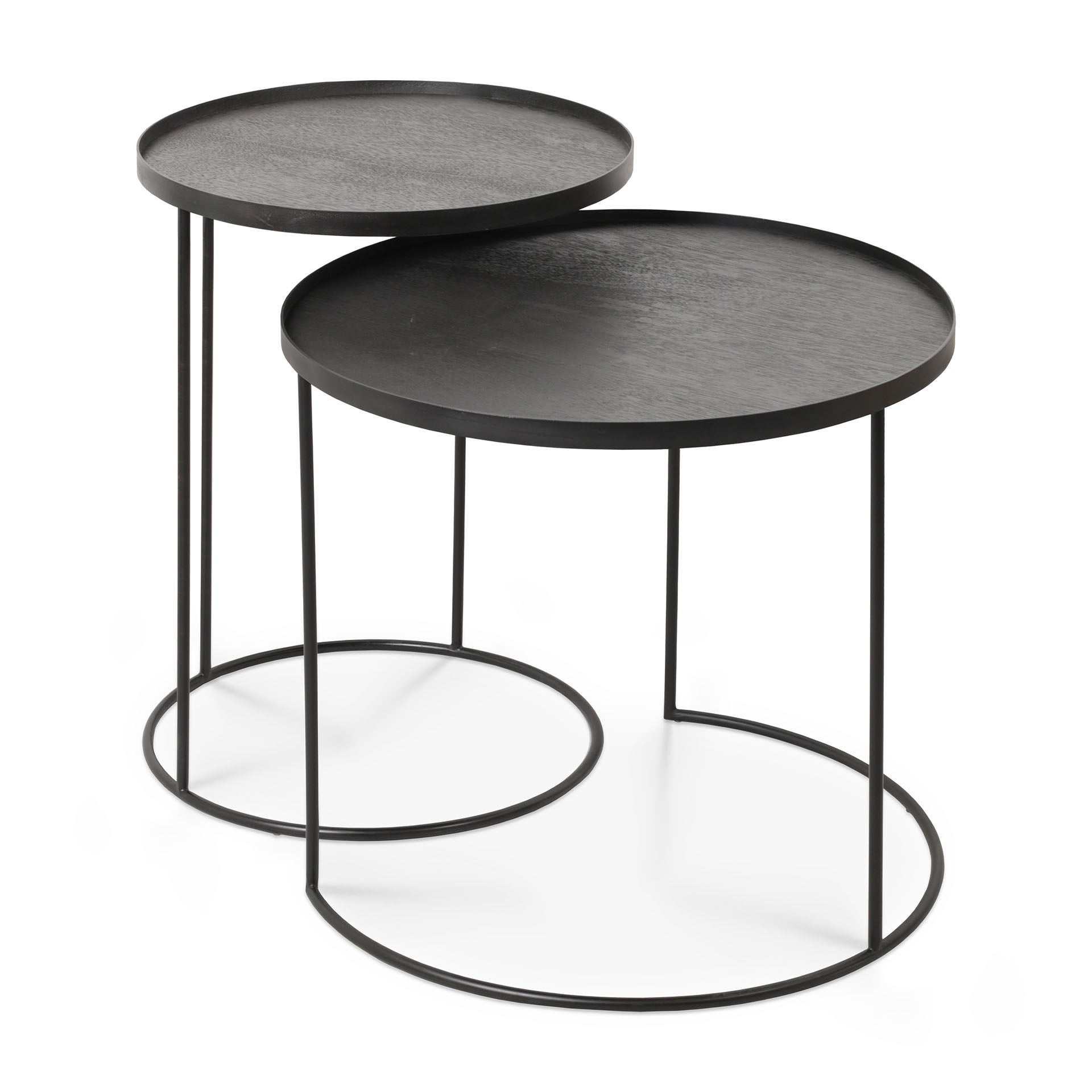 Round Tray Side Tables, Set of 2 (Trays Not Included)