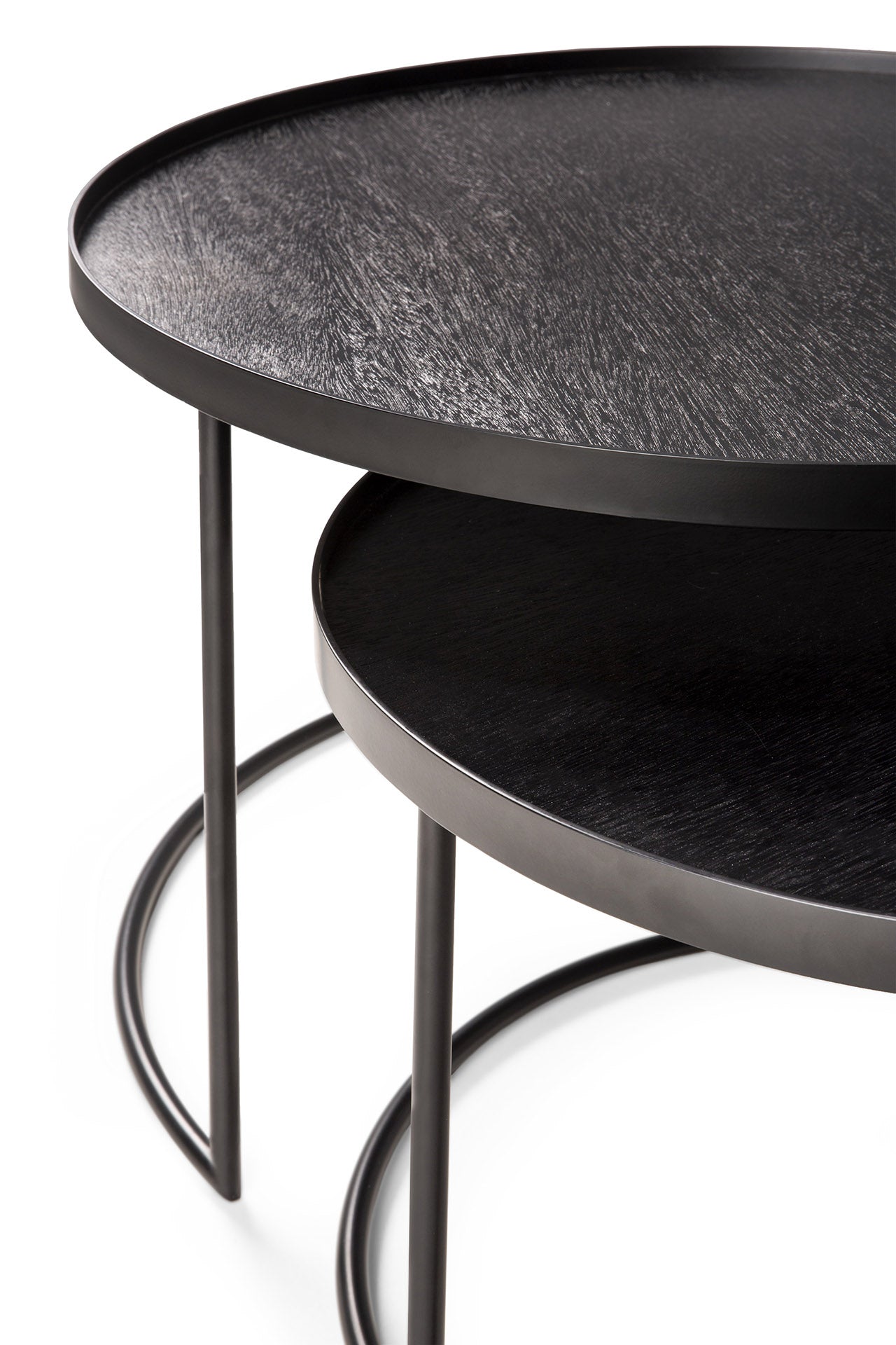 Round Tray Coffee Table Set, S & L (Trays Not Included)