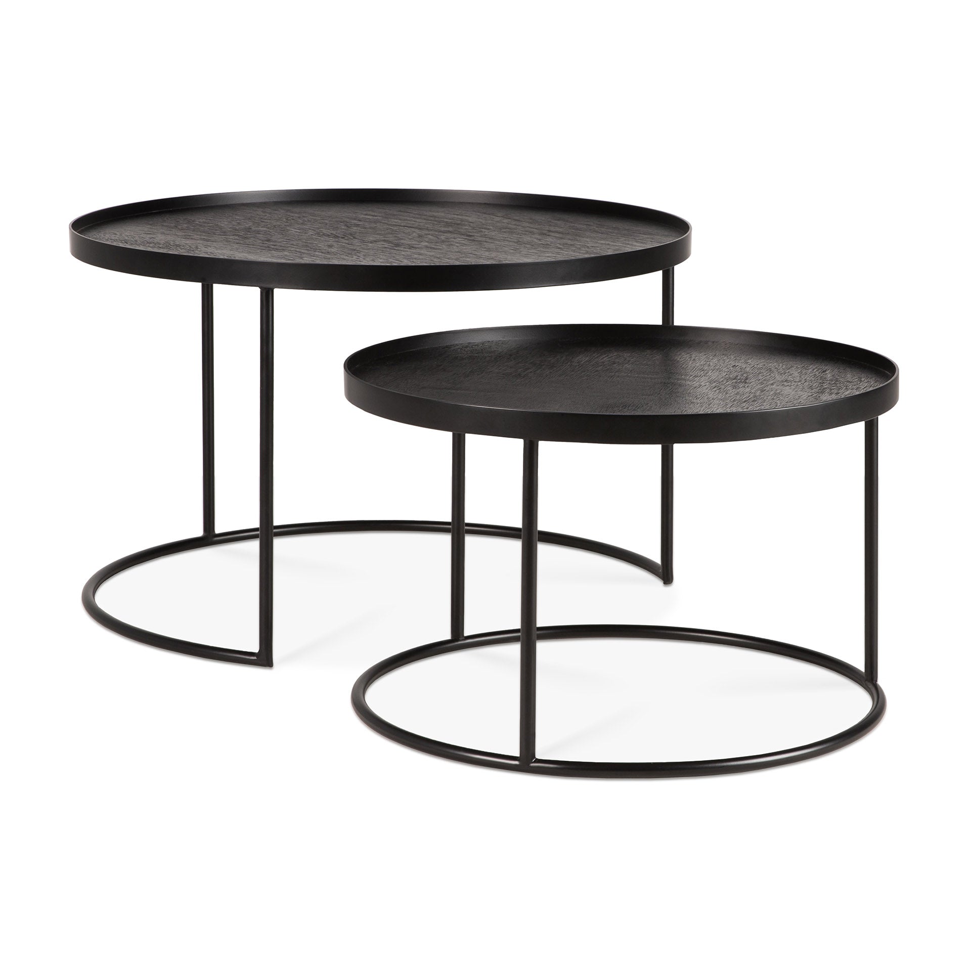 Round Tray Coffee Table Set, S & L (Trays Not Included)