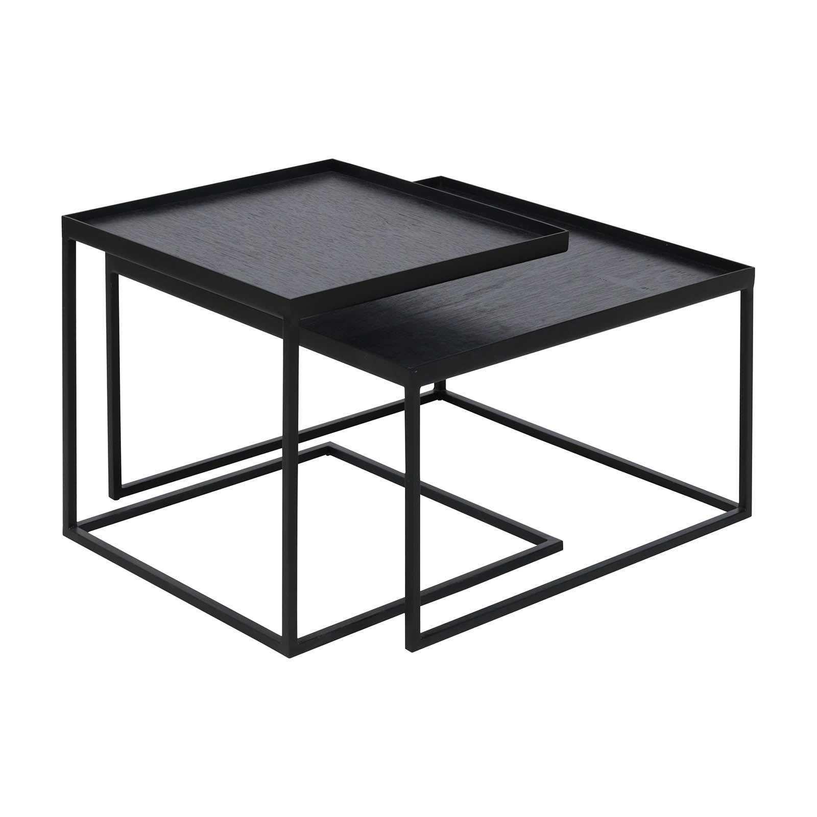 Square Tray Coffee Table Set, S & L (Trays Not Included)