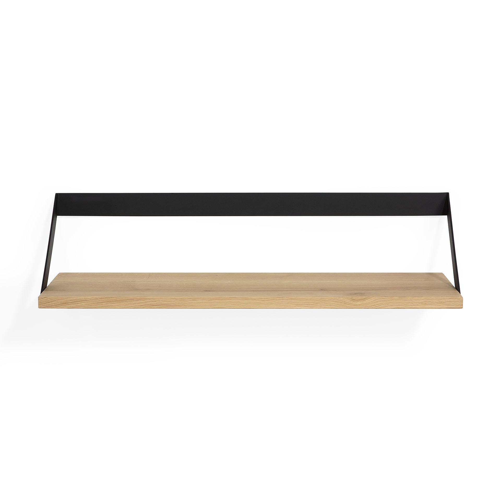 Ribbon Solid Oak Shelf with Black Metal, 27.5&quot;