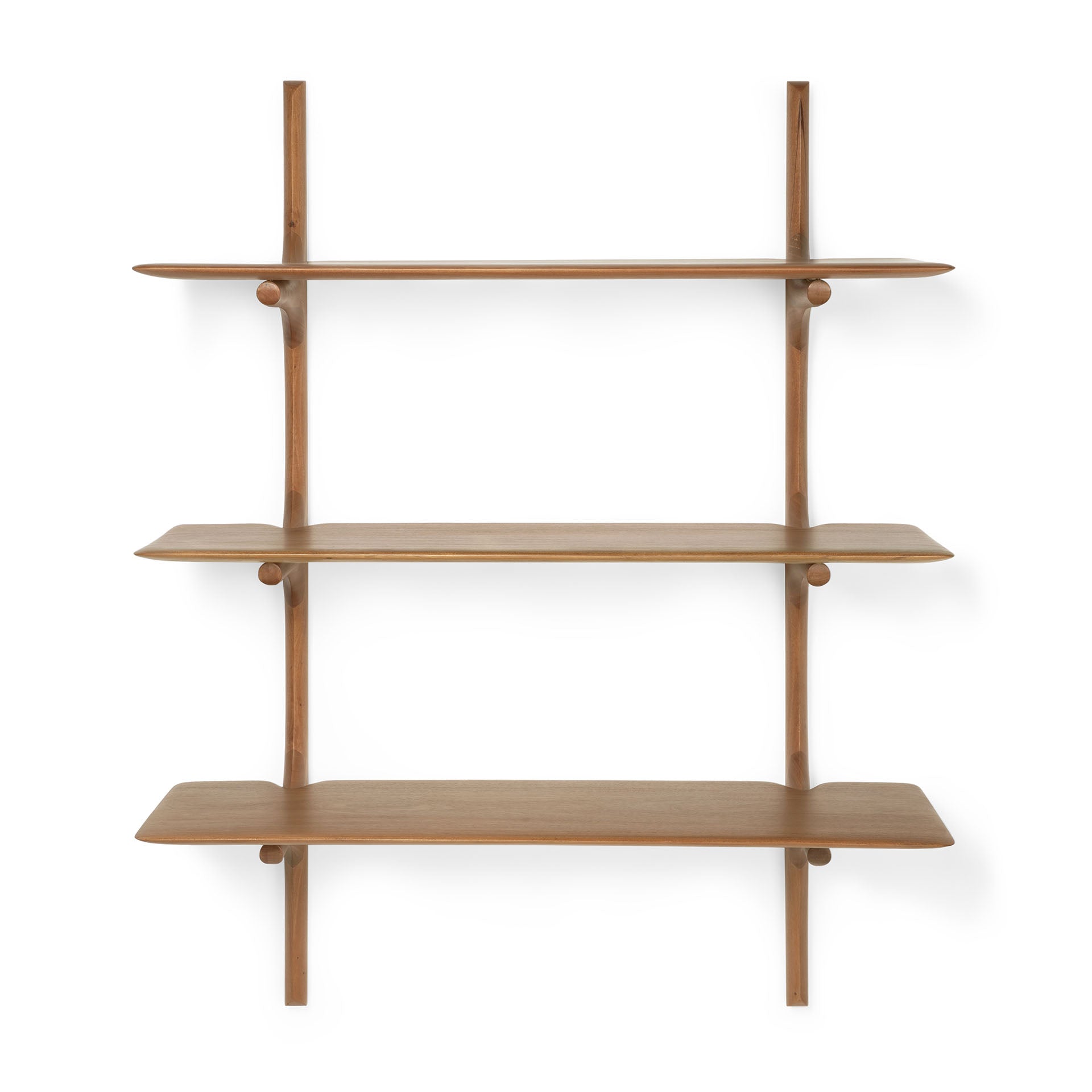 Pi Mahogany Wall Shelf, 3 Shelves