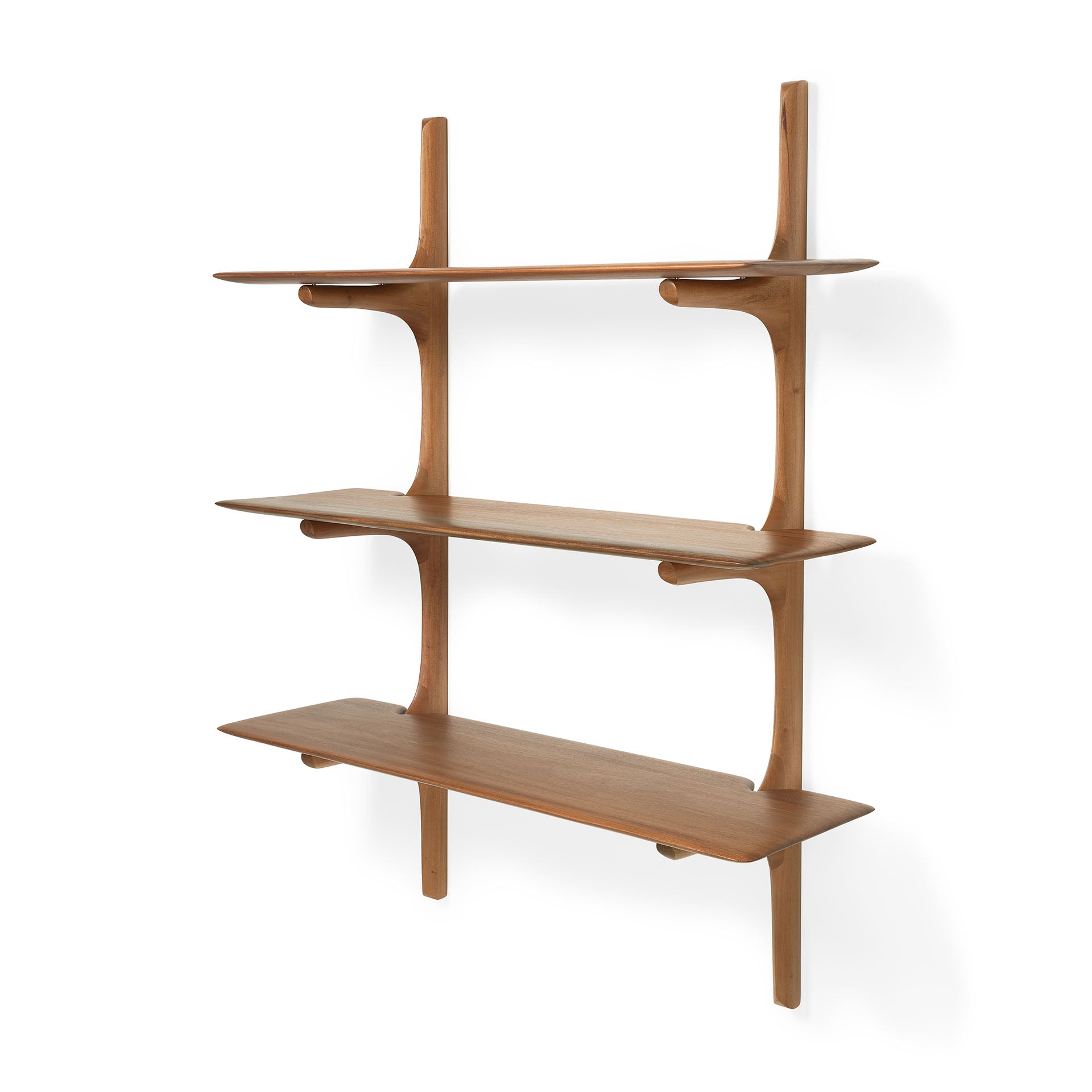 Pi Mahogany Wall Shelf, 3 Shelves