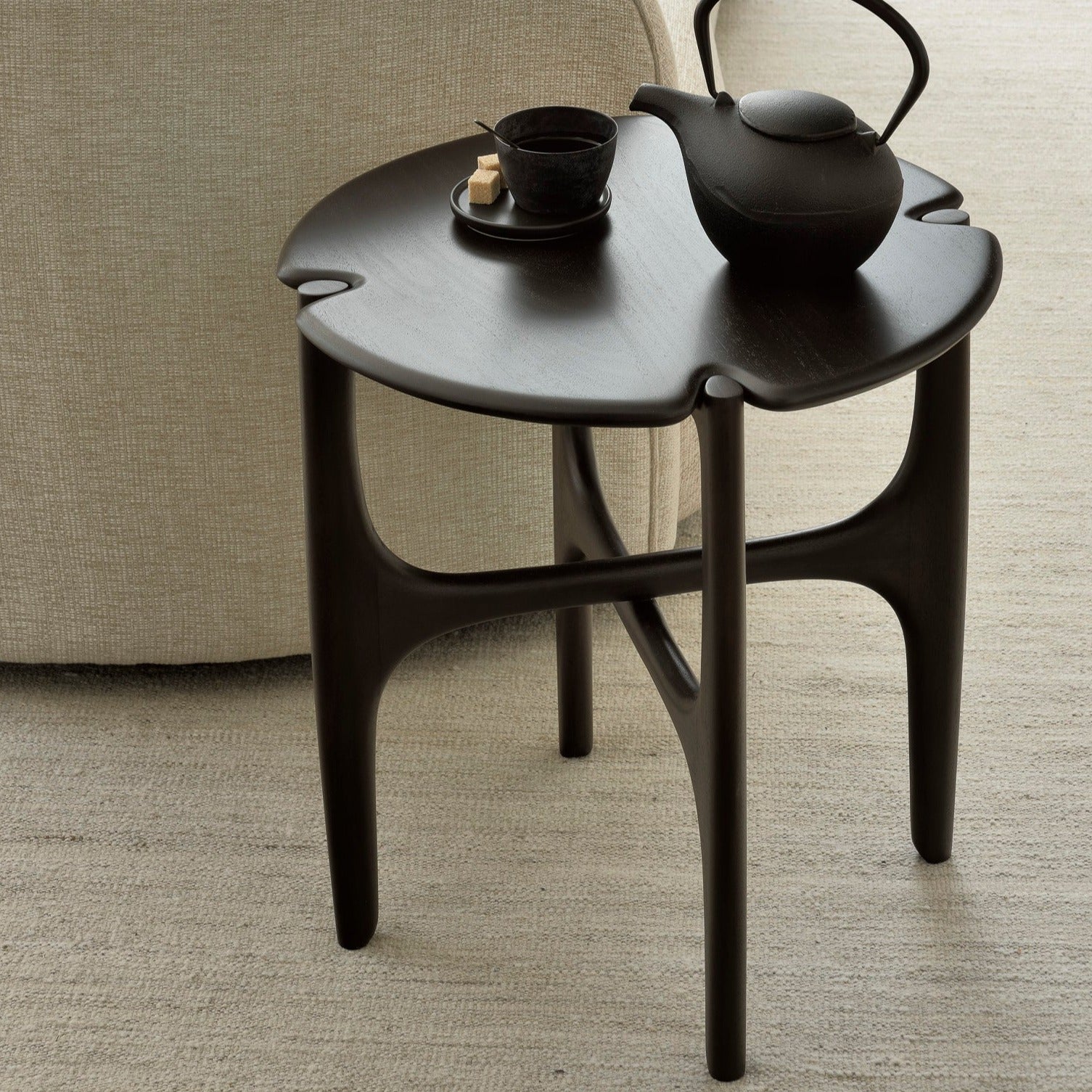 Pi Side Table, Dark Mahogany