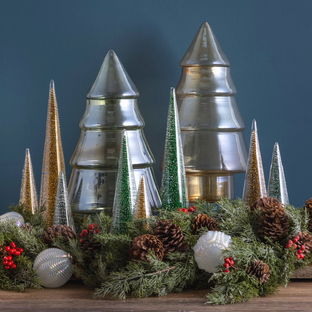 Modern Tree with Green Glitter, Large