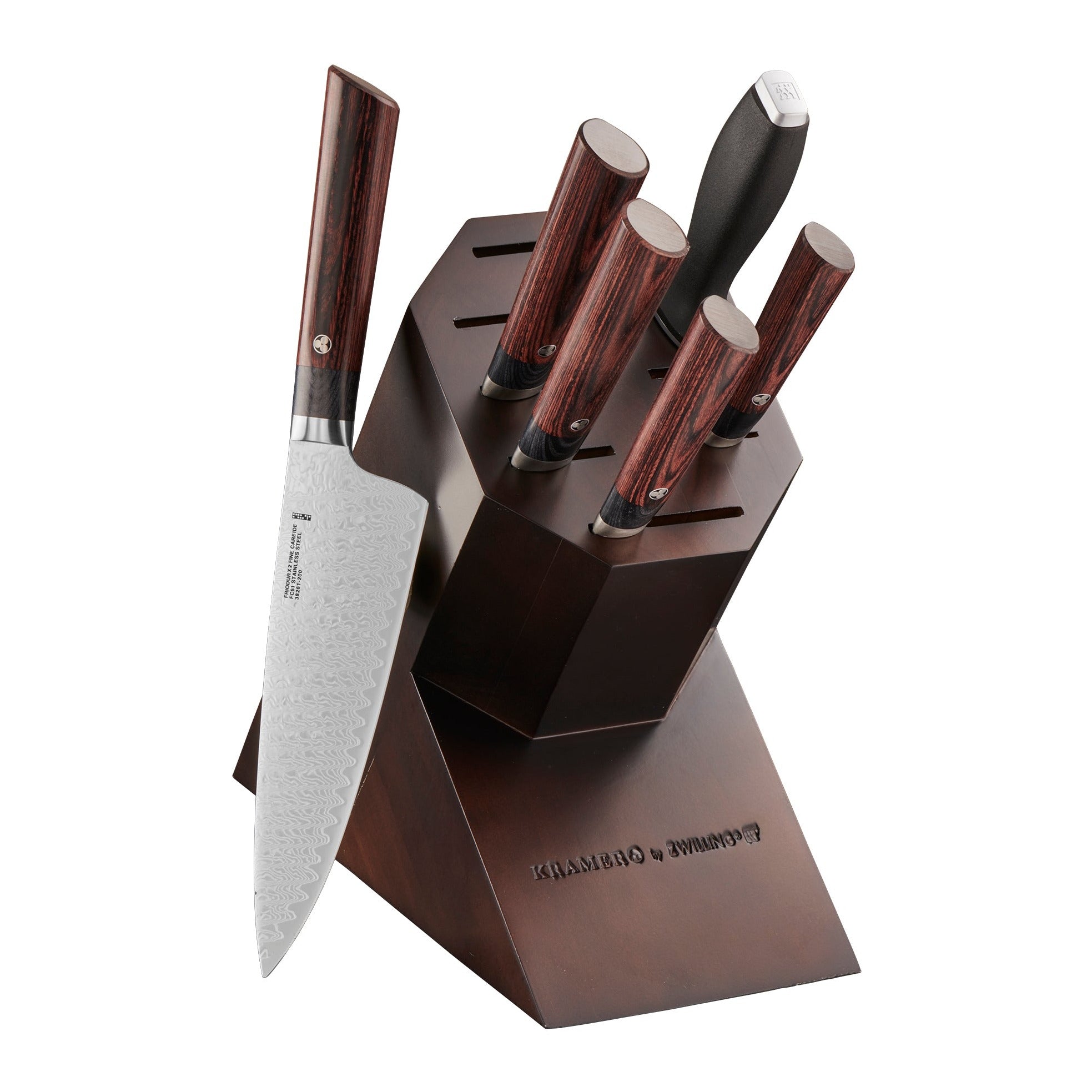 Bob Kramer Stainless Damascus Knife Block Set - 8 Piece