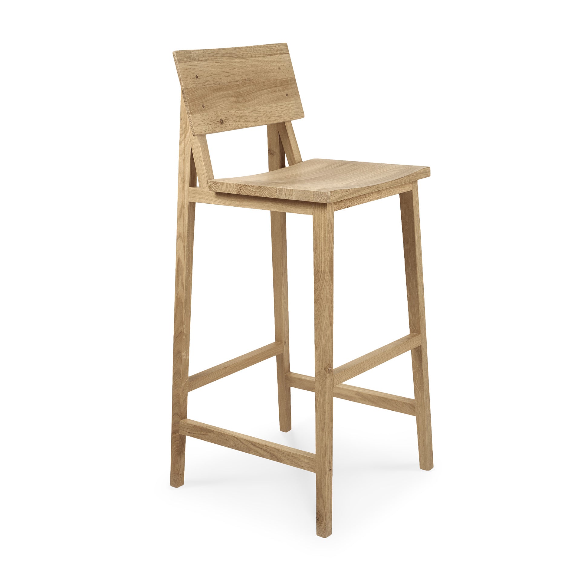 N4 Bar Stool, Varnished Oak