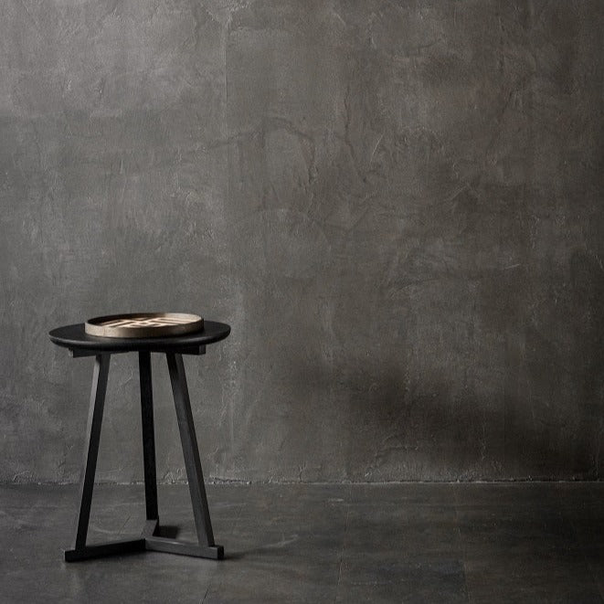 Tripod Side Table, Black Oak
