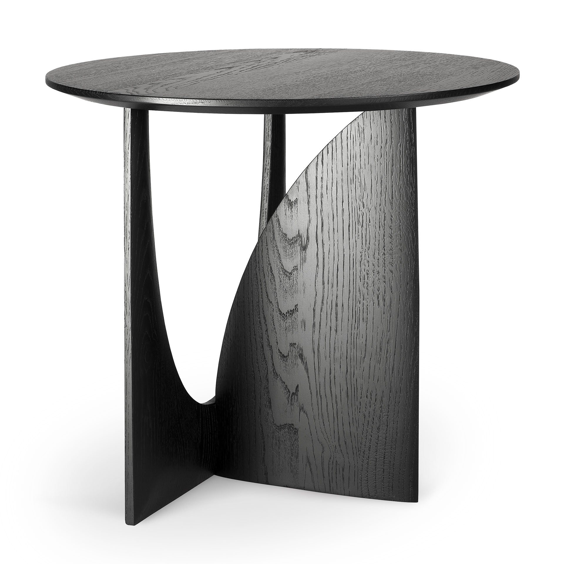 Geometric Side Table, Black Oak