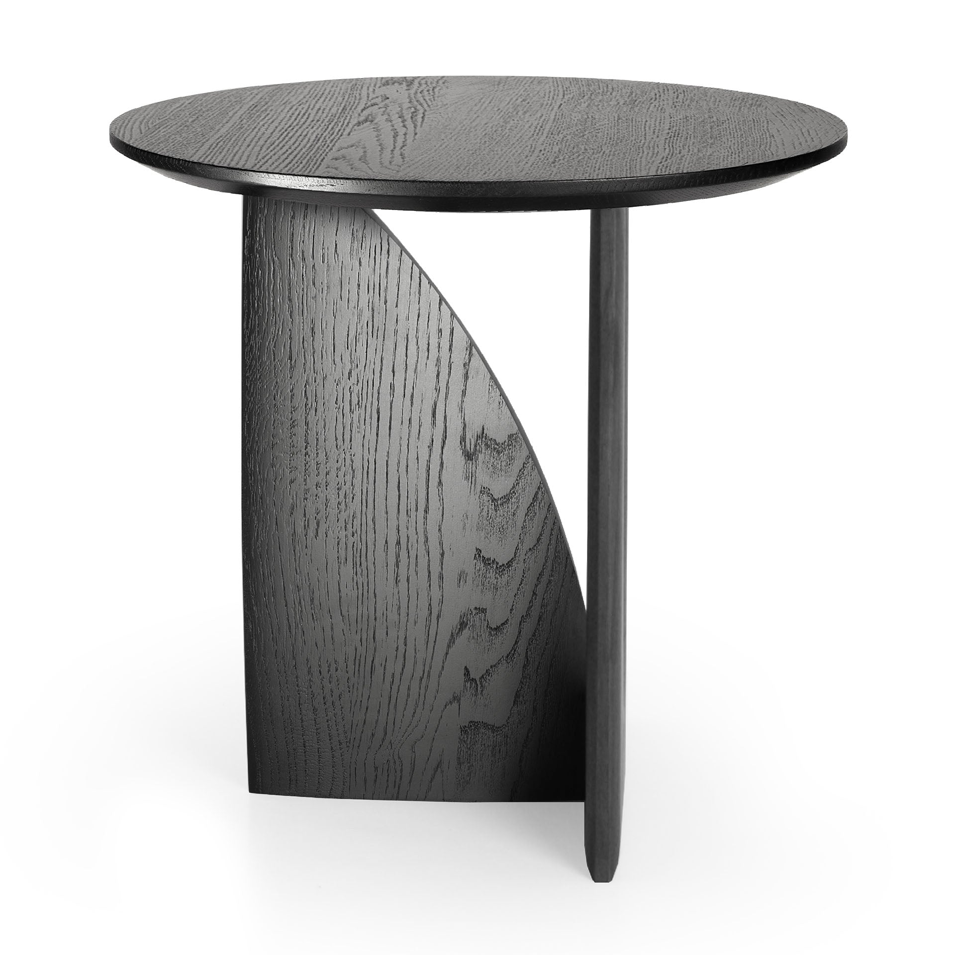 Geometric Side Table, Black Oak