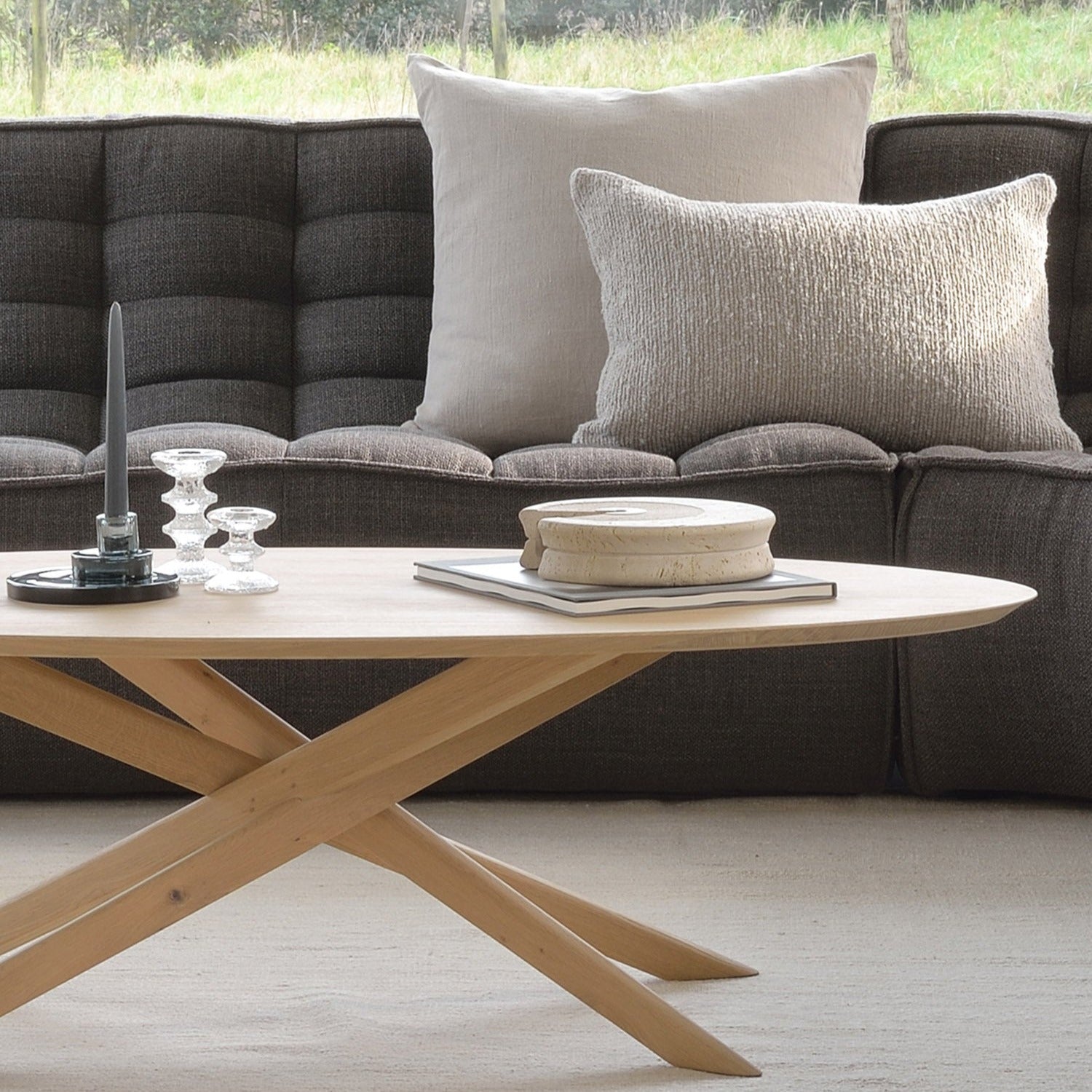 Mikado Solid Oak Oval Coffee Table