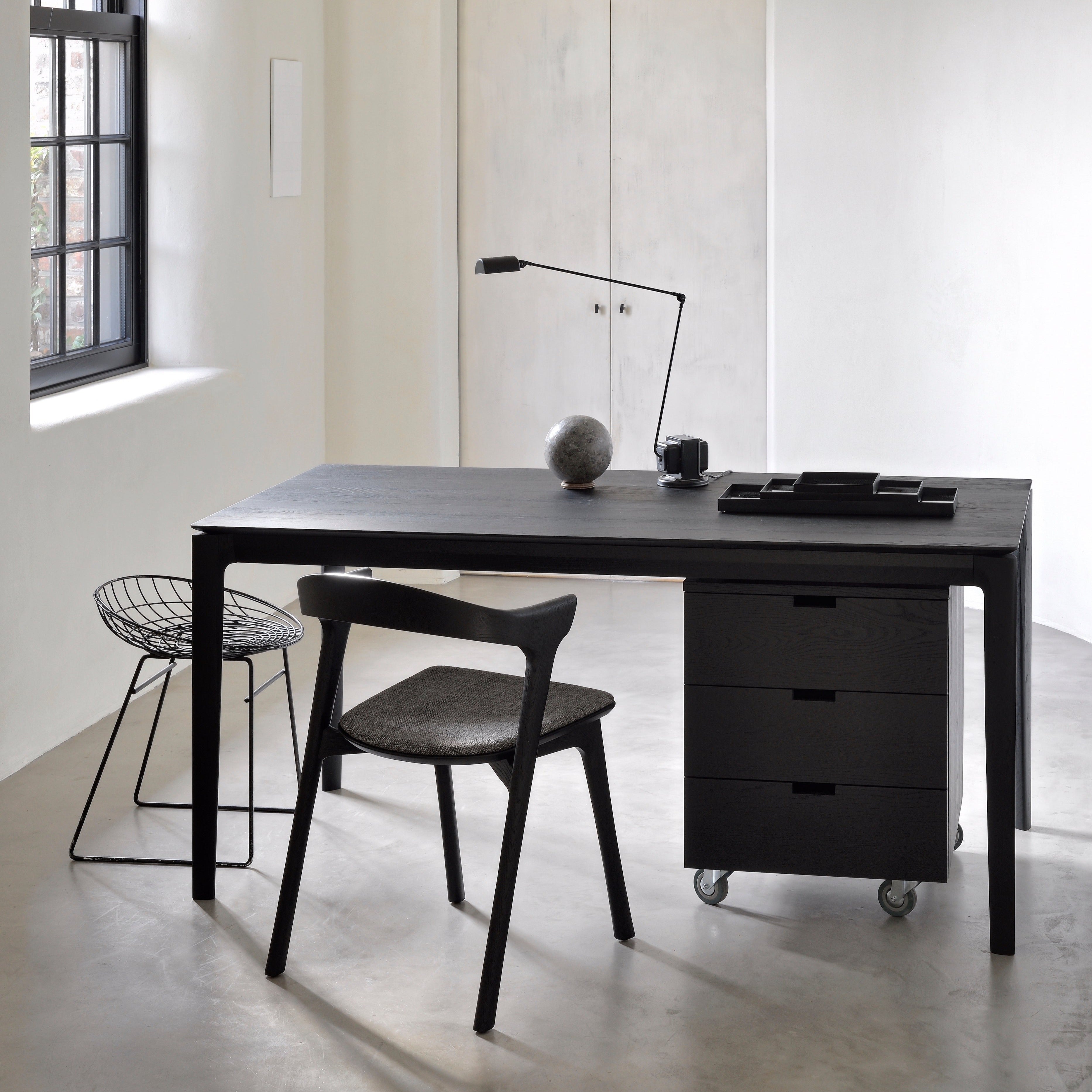 Bok Solid Black Oak Dining Table, 71"