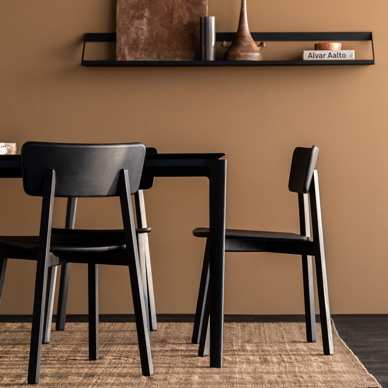 Bok Solid Black Oak Dining Table, 87"