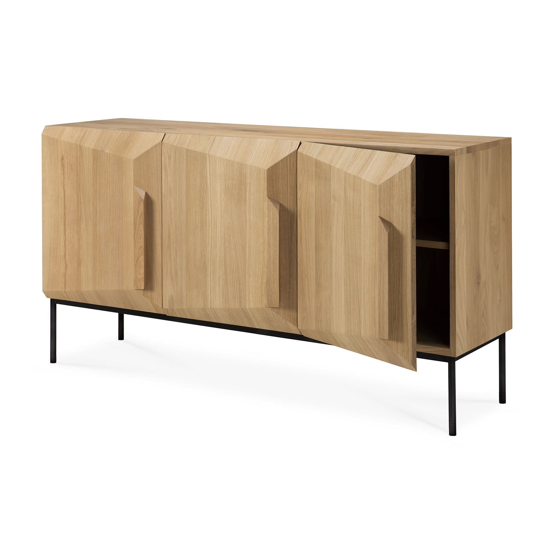 Stairs Oak Sideboard, 3 Doors
