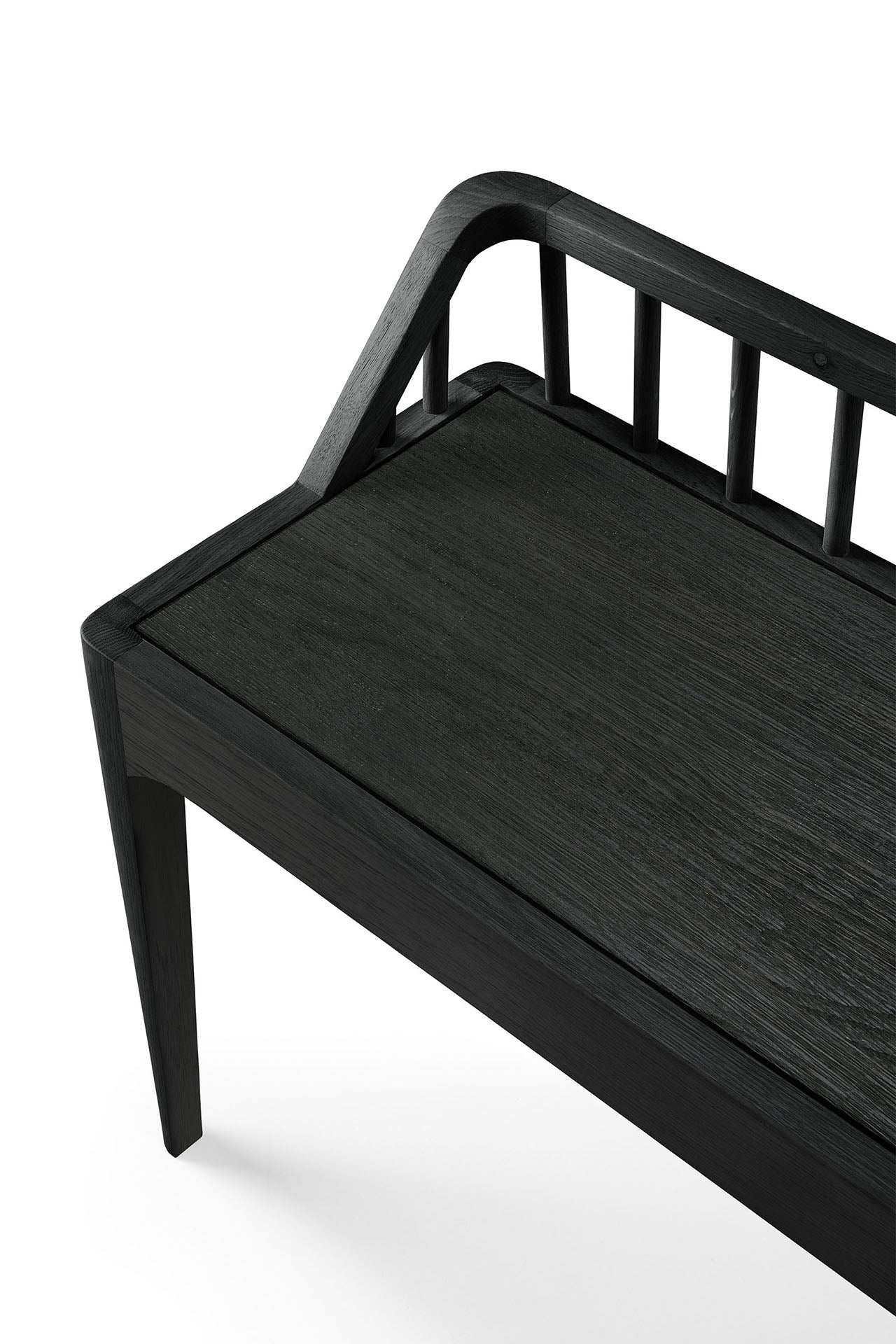 Spindle Solid Black Oak Bench